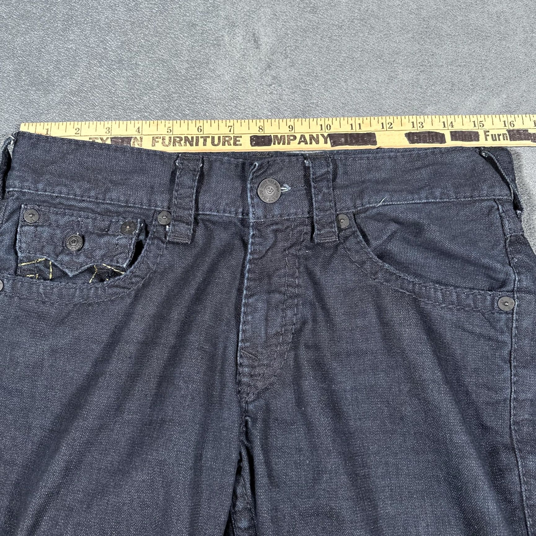 True Religion VINTAGE? No. True Religion Jeans Mens 31x33 Blue Section Straight 5-Pocket Denim Dark Blue World Tour Mens 31 Regular Cotton Jeans Size US 31 - 6 Thumbnail