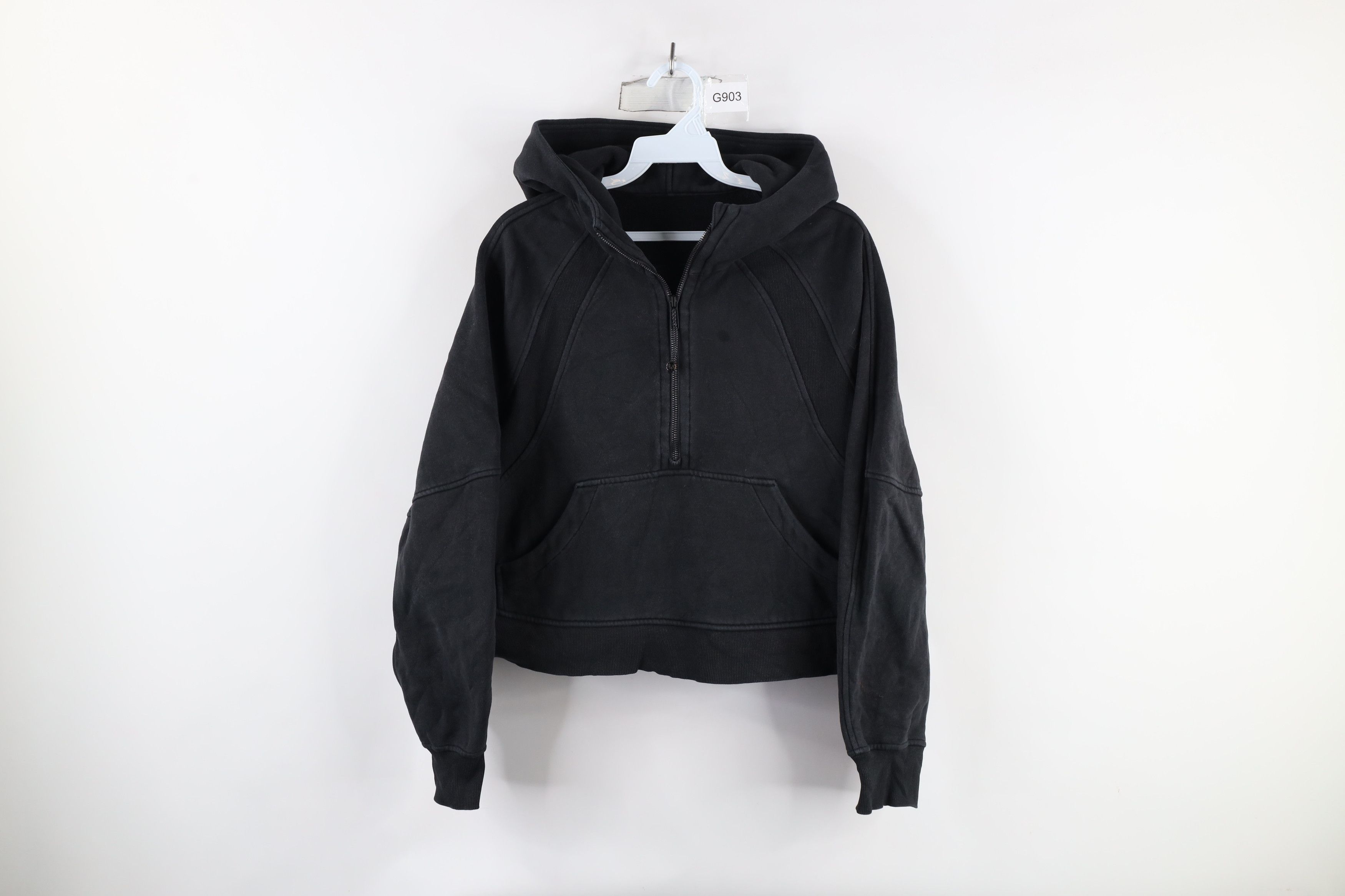 Lululemon × Vintage Lululemon Distressed Heavyweight Cropped Scuba Hoodie Black Size XS / US 0-2 / IT 36-38 - 1 Thumbnail