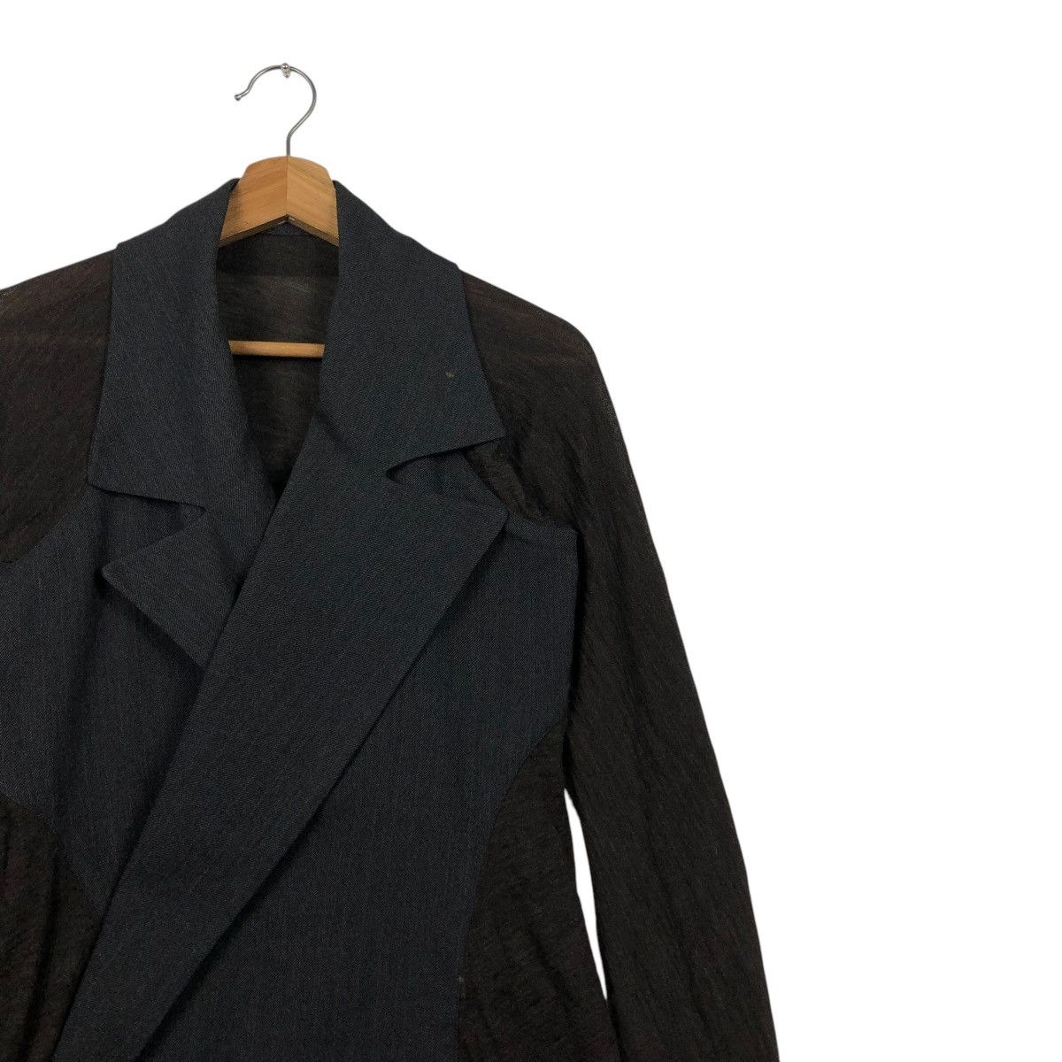 Yohji Yamamoto VINTAGE DOUBLE COLLAR JACKET ASYMMETRICAL DESIGN RICH BLACK Size M / US 6-8 / IT 42-44 - 7 Thumbnail
