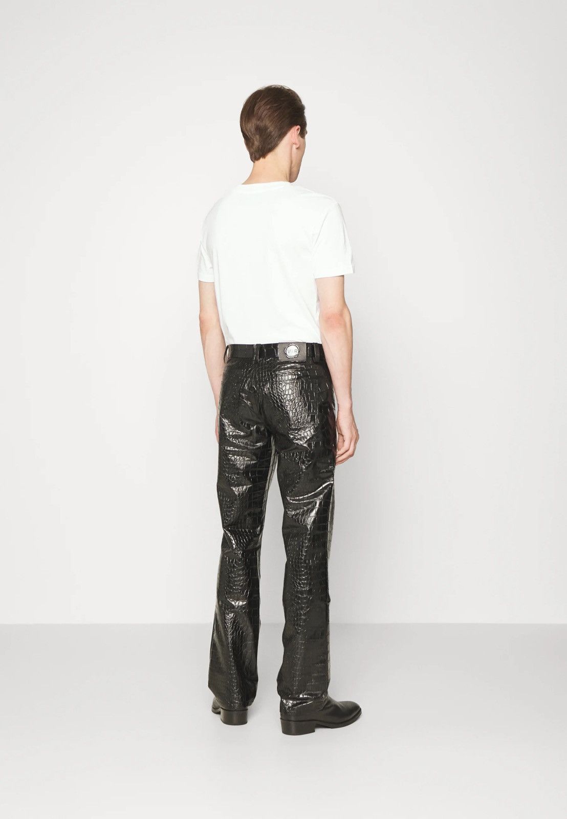 Viktor & Rolf !DS! SS23 Viktor & Rolf Crocodile Faux Leather Black Pants Size US 32 / EU 48 - 4 Thumbnail