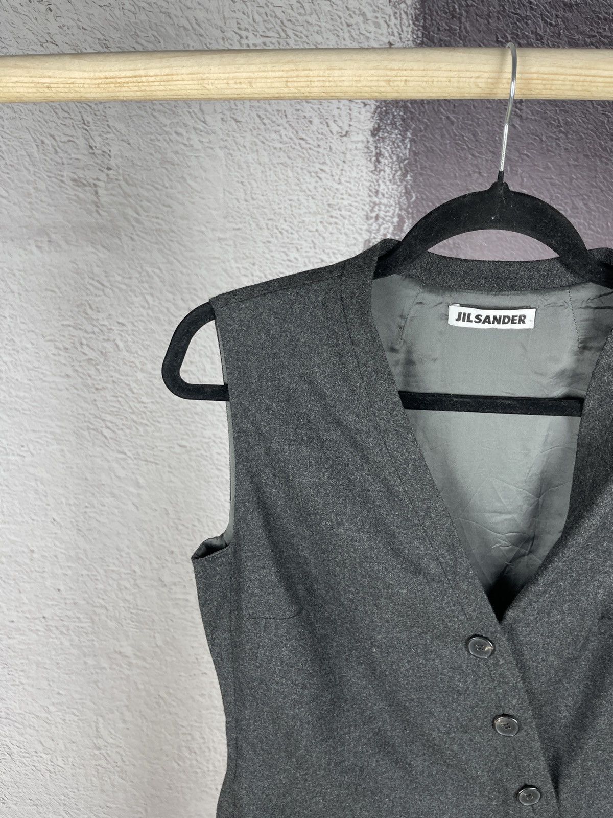 Jil Sander JIL SANDER grey wool cashmere Sleeveless Shift Dress Sz 40 Size S / US 4 / IT 40 - 5 Thumbnail
