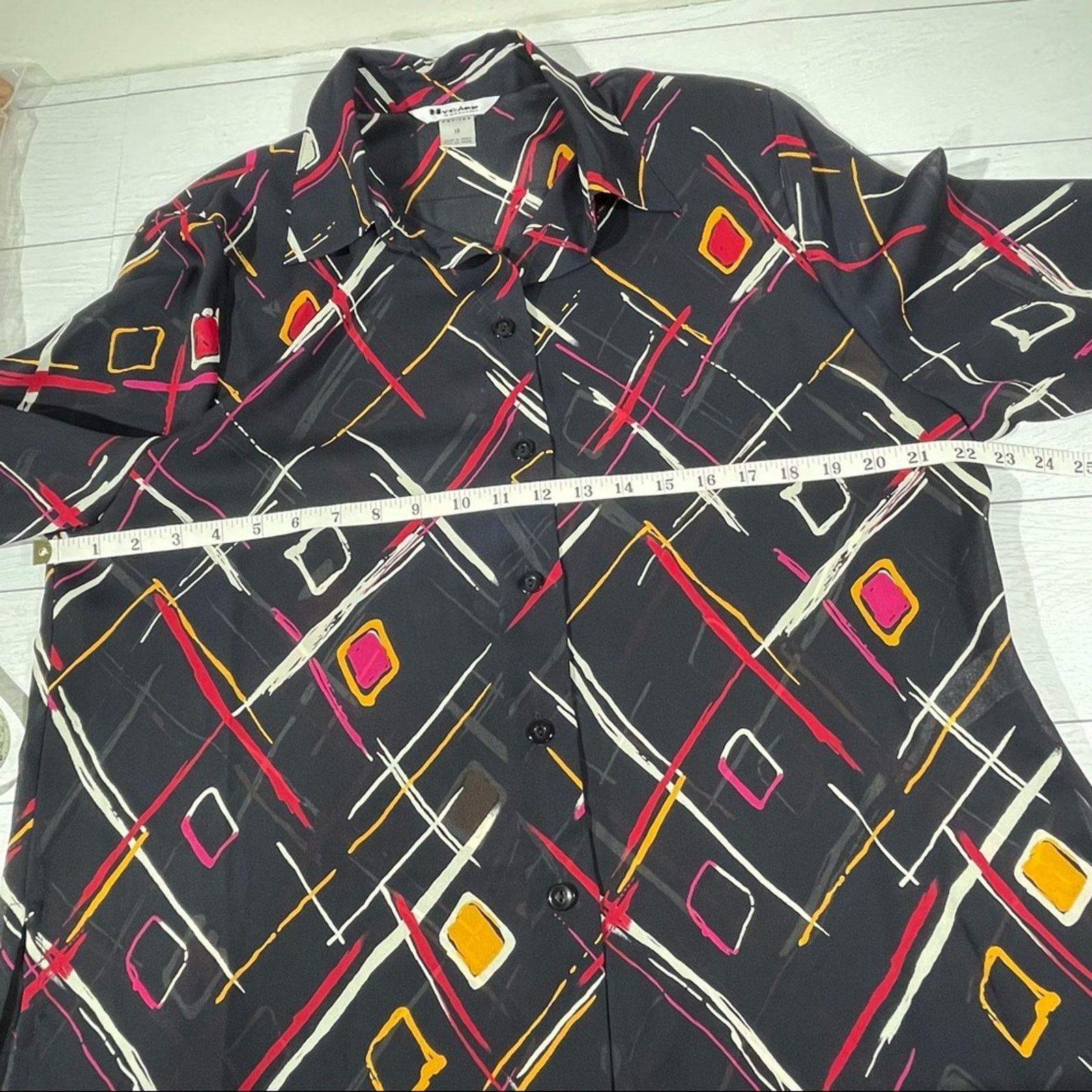 Other NYGARD COLLECTIONS PETITES Black Abstract Print Sz 14 Shirt Size XL / US 12-14 / IT 48-50 - 6 Thumbnail