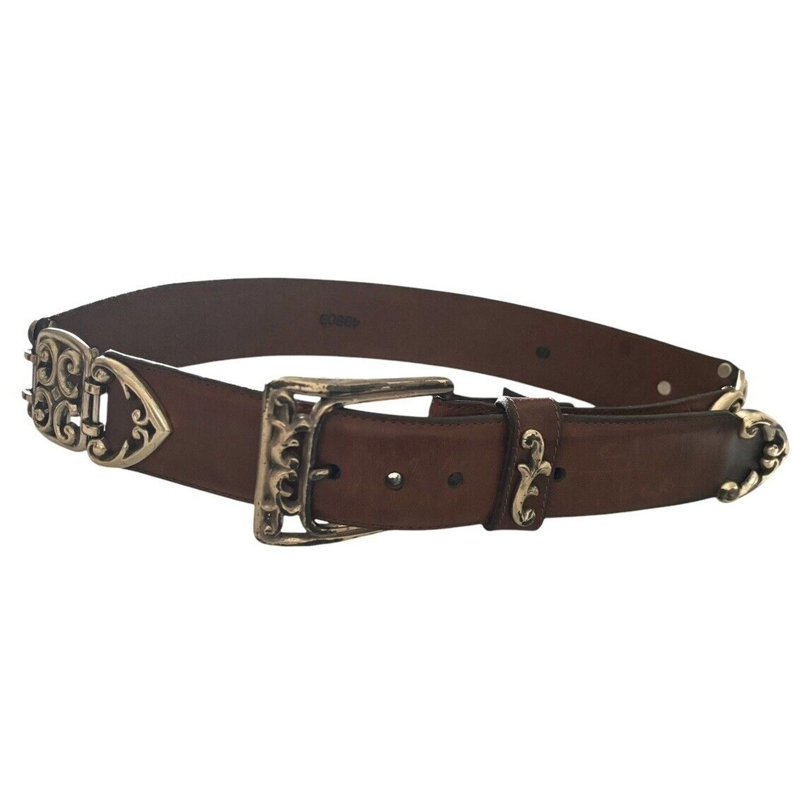 Brighton Brighton Art Nouveau Belt brown Leather Silver Swirl Sz S Size ONE SIZE - 1 Thumbnail