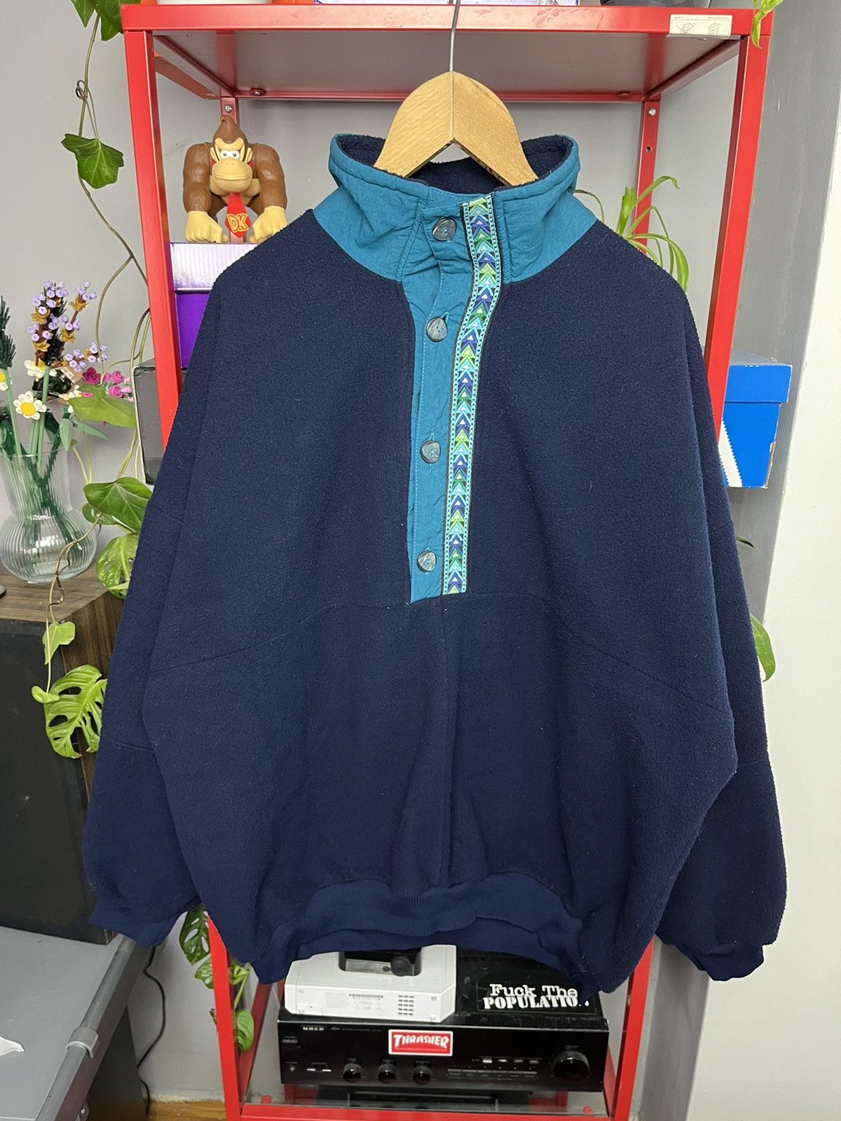 Japanese Brand × Vintage Vintage 80s fleece jacket danish design synchilla style Size US XL / EU 56 / 4 - 2 Thumbnail
