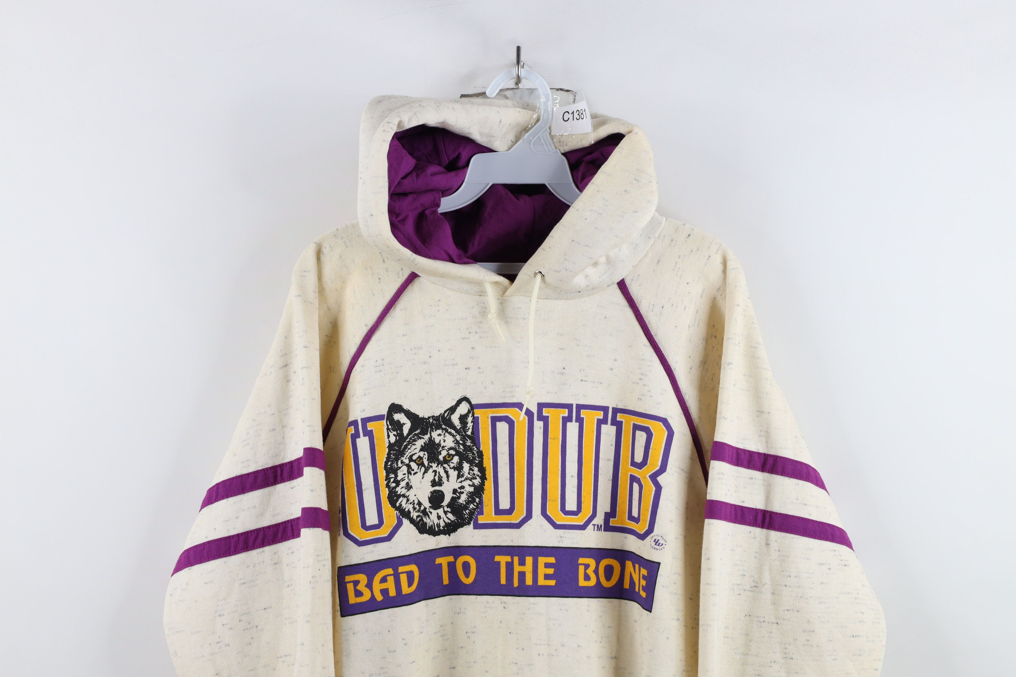 Vintage Vintage 90s Bone University of Washington Hoodie U Dub USA Size US L / EU 52-54 / 3 - 2 Thumbnail