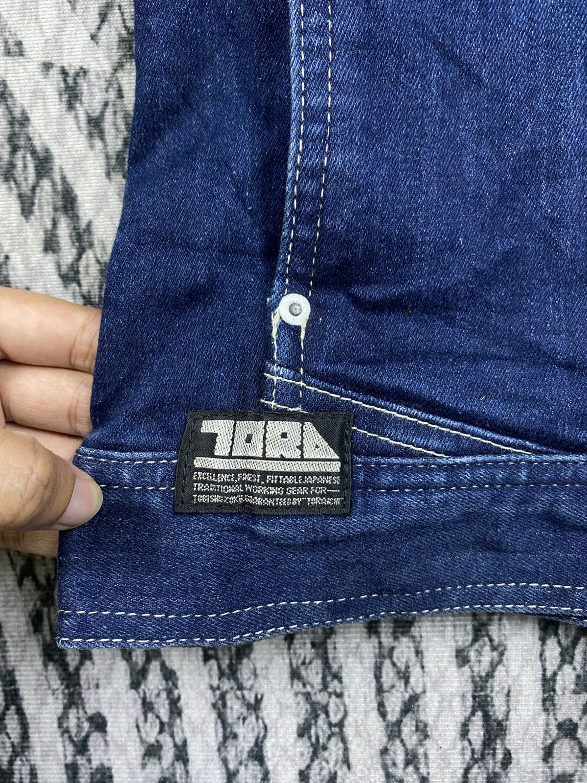 Japanese Brand Vintage Tora Workwear Stretch Longsleeve Denim Jacket Size US M / EU 48-50 / 2 - 10 Thumbnail