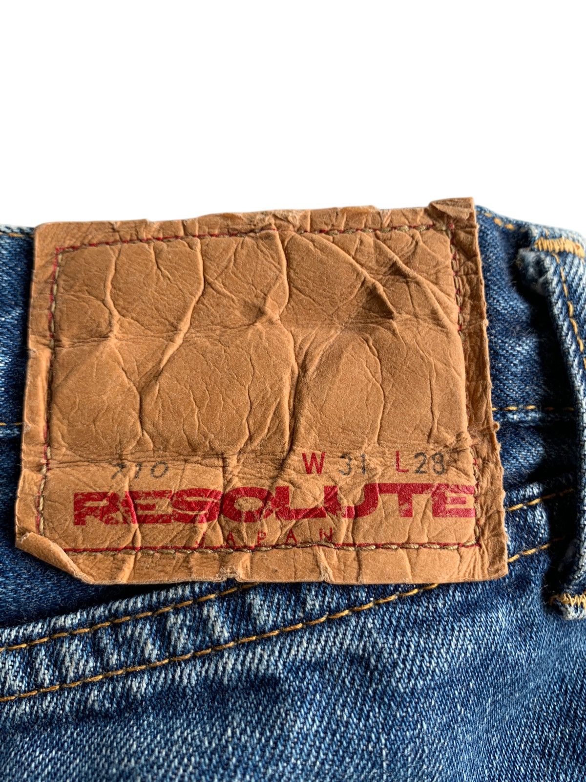 Japanese Brand × RESOLUTE × Vintage VINTAGE RESOLUTE 710 SELVEDGE BUTTON FLY DISTRESSED DENIM Size US 30 / EU 46 - 11 Thumbnail