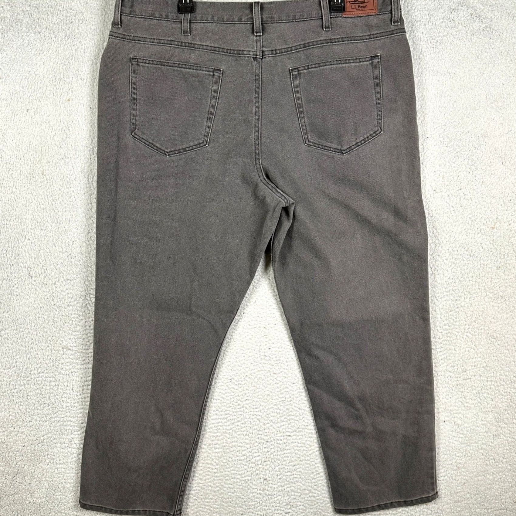 Vintage L.L. Bean Jeans Mens 40X29 Charcoal Grey Comfort Waist Relaxed Straight Denim Jeans Size US 40 / EU 56 - 2 Thumbnail