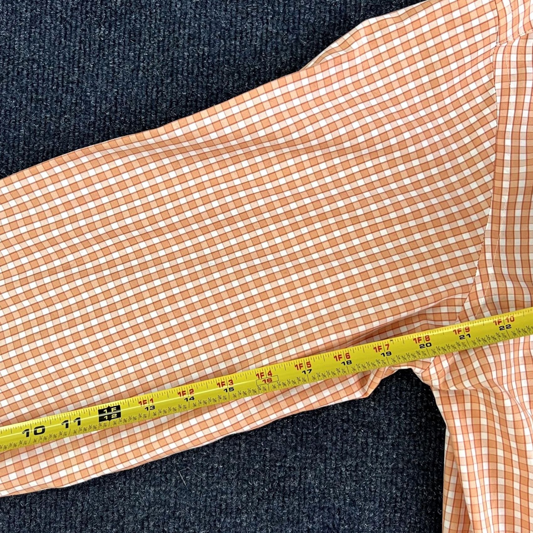 Vintage L.L.Bean Shirt Mens Large Orange Check Wrinkle Resistant Button Front Cotton Size US L / EU 52-54 / 3 - 7 Thumbnail