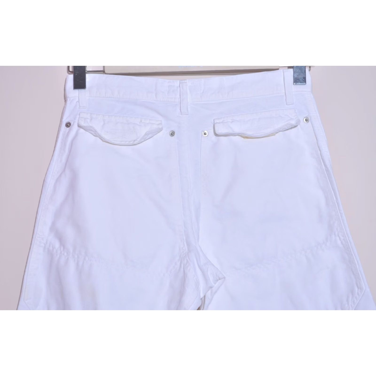 Vintage Armani Jeans White Linen Blend Carpenter Jeans IT46 W30 Mens Regular 30 White Linen Blend Carpenter Jeans Size US 30 / EU 46 - 4 Thumbnail