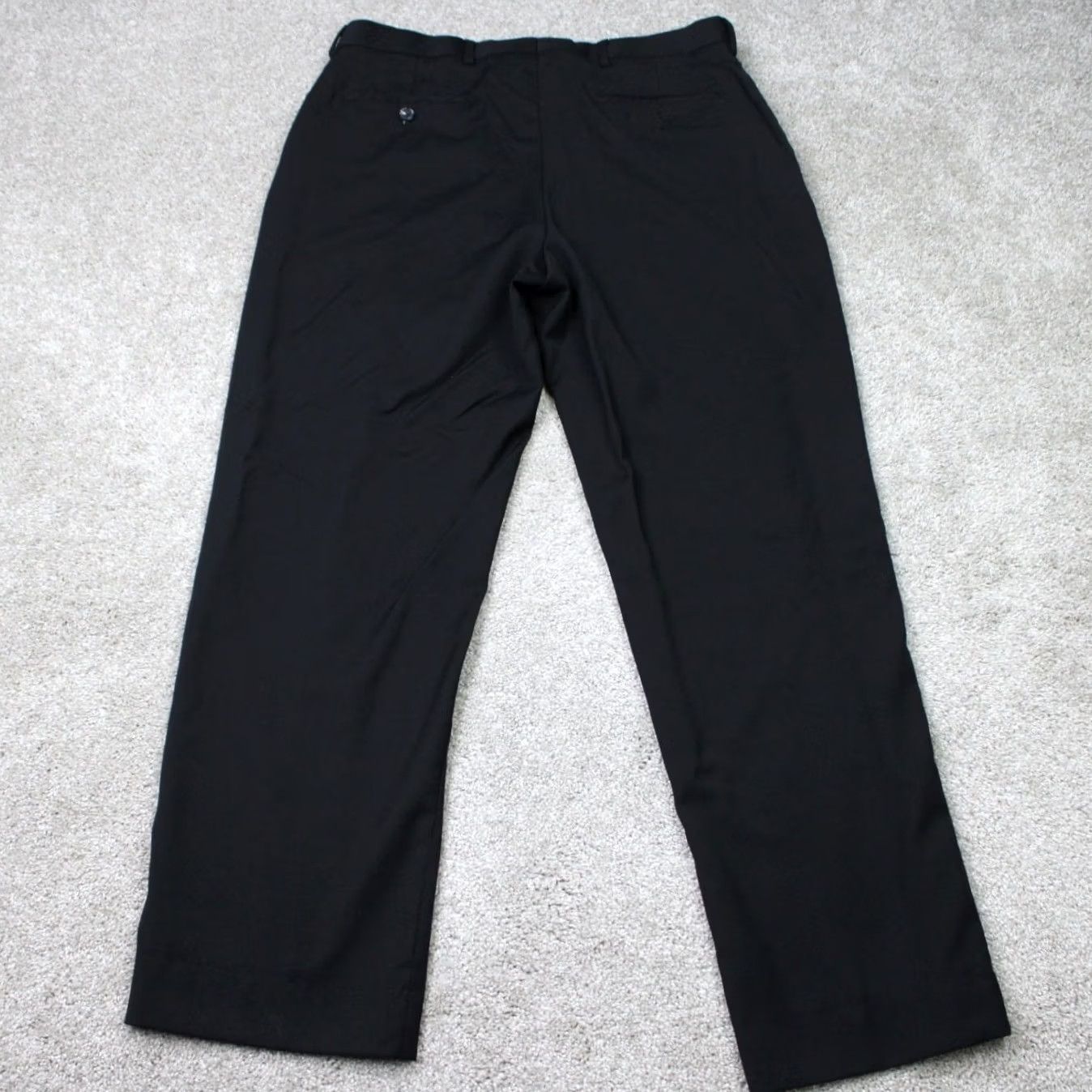 Saks Fifth Avenue Saks Fifth Avenue BLACK Label Pants Mens 36R Black Wool Flat Front Dress Pants Size US 36 / EU 52 - 5 Thumbnail