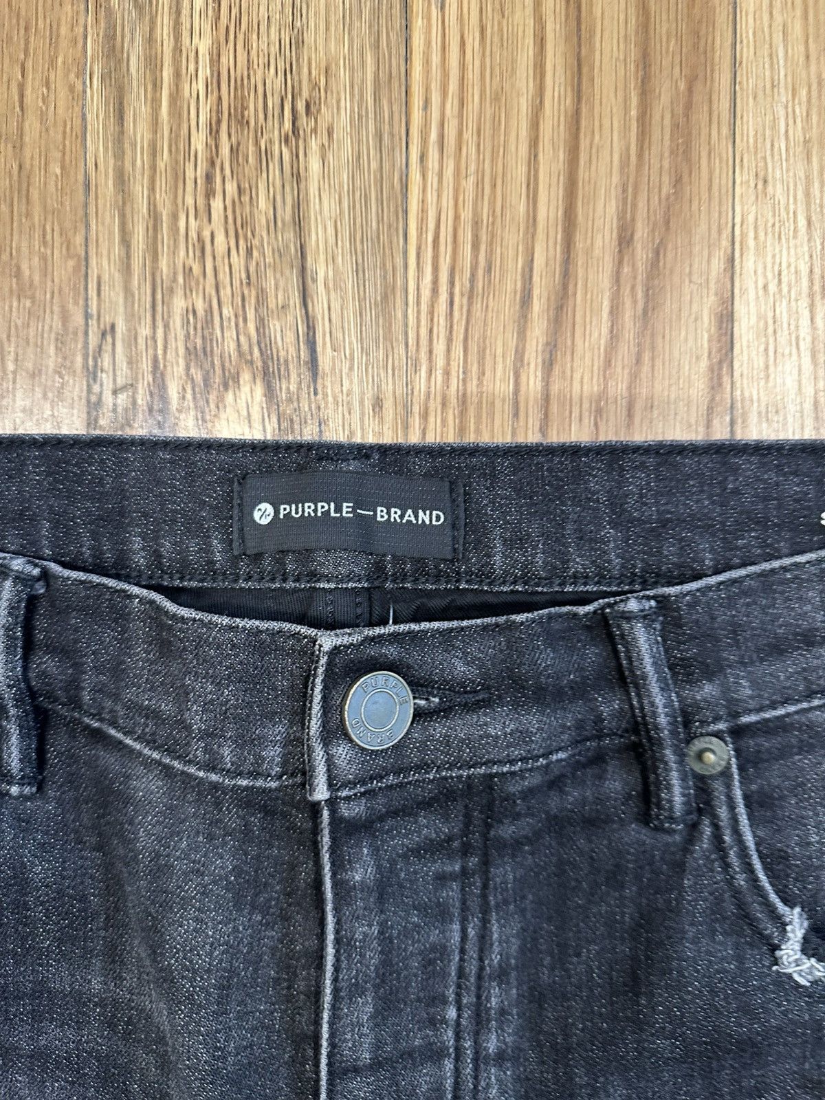 Purple Brand Purple Brand Knee Rip Paint Splatter Black Denim Jeans Sz 32 Size US 32 / EU 48 - 3 Thumbnail