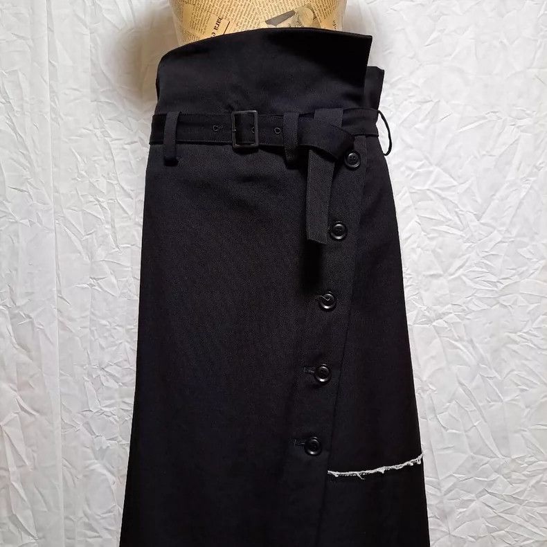 Y's Y's size 1 Dark Temperament Wool Asymmetric Weight Belt Dis Size 23" - 6 Thumbnail