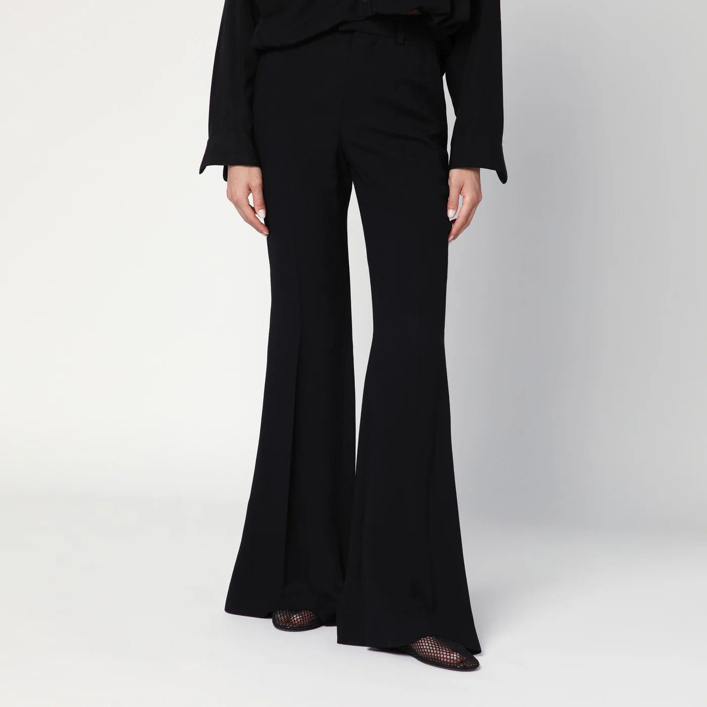 Balenciaga o1d2blof0426 Flared Pants in Black Size 27" / US 4 / IT 40 - 1 Thumbnail