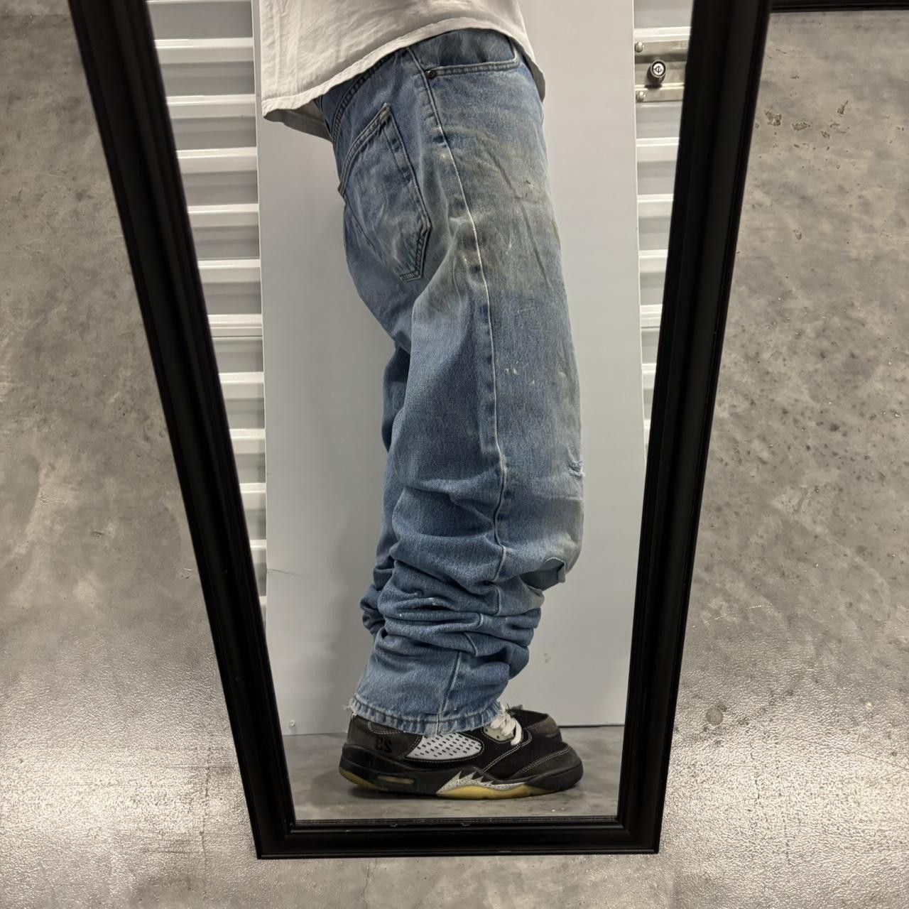 Japanese Brand × Vintage Crazy Vintage 90s Faded Light Wash Distressed Denim Jeans! Size US 36 / EU 52 - 2 Thumbnail