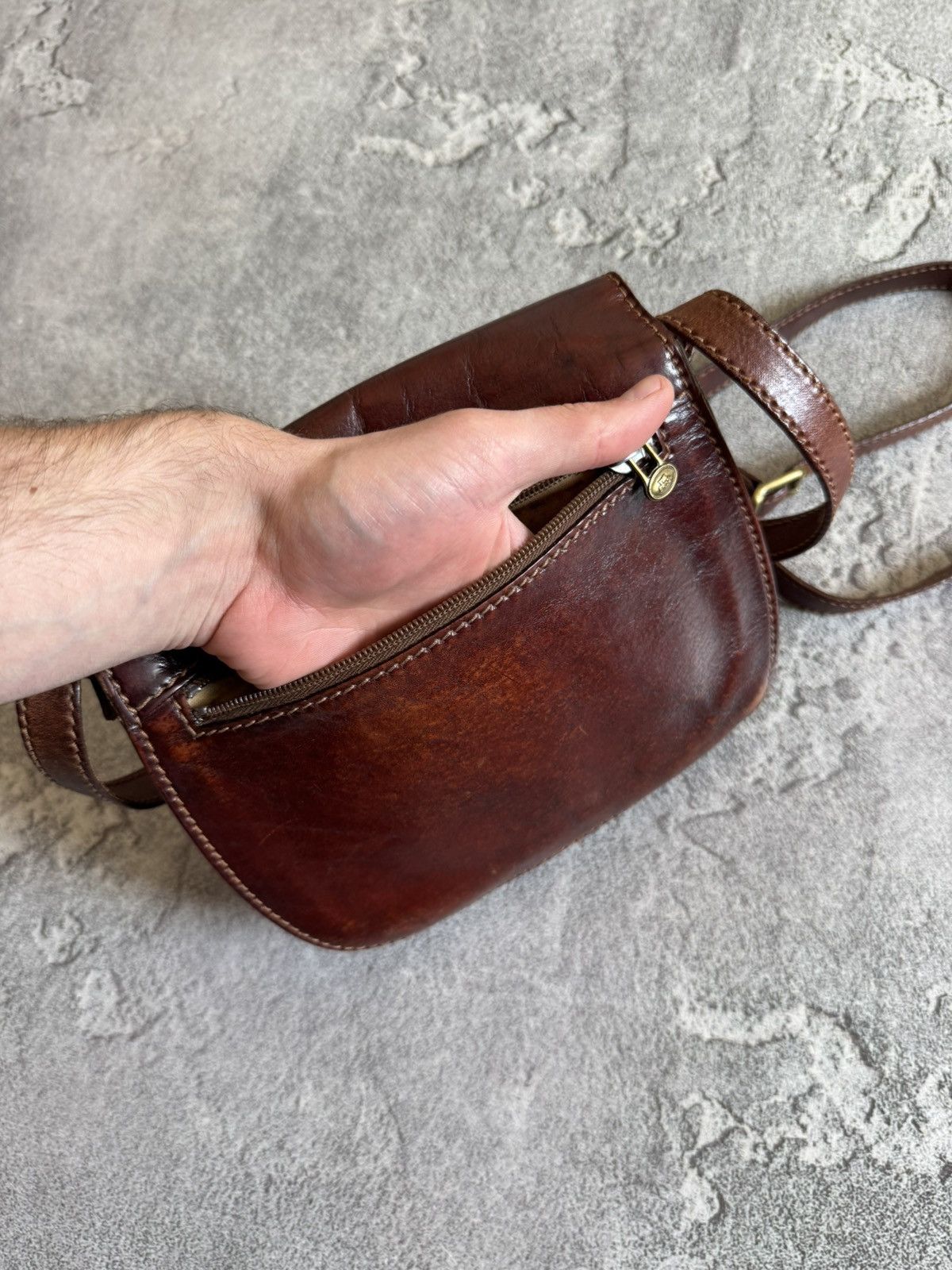 Leather The Bridge brown vintage leather bag 💼 shoulder Size ONE SIZE - 14 Thumbnail