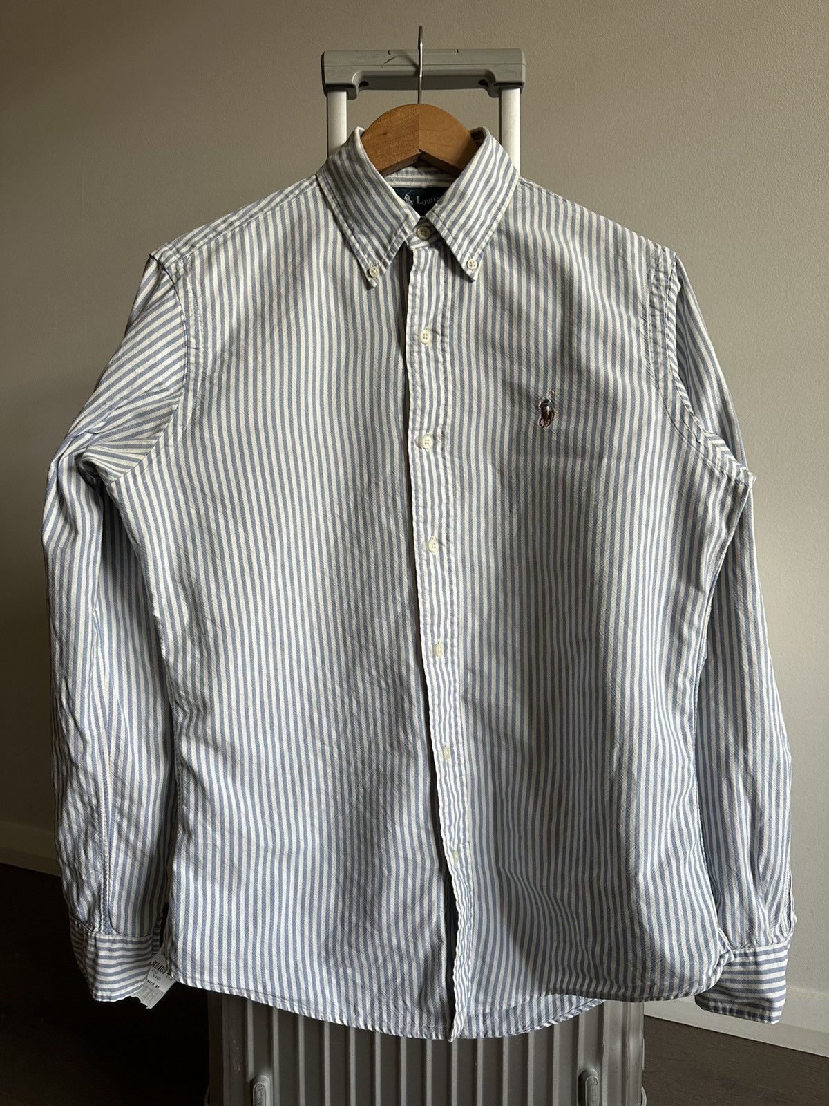 Polo Ralph Lauren Polo Ralph Lauren Blue Striped Oxford Shirt / Custom Fit Size US S / EU 44-46 / 1 - 1 Thumbnail