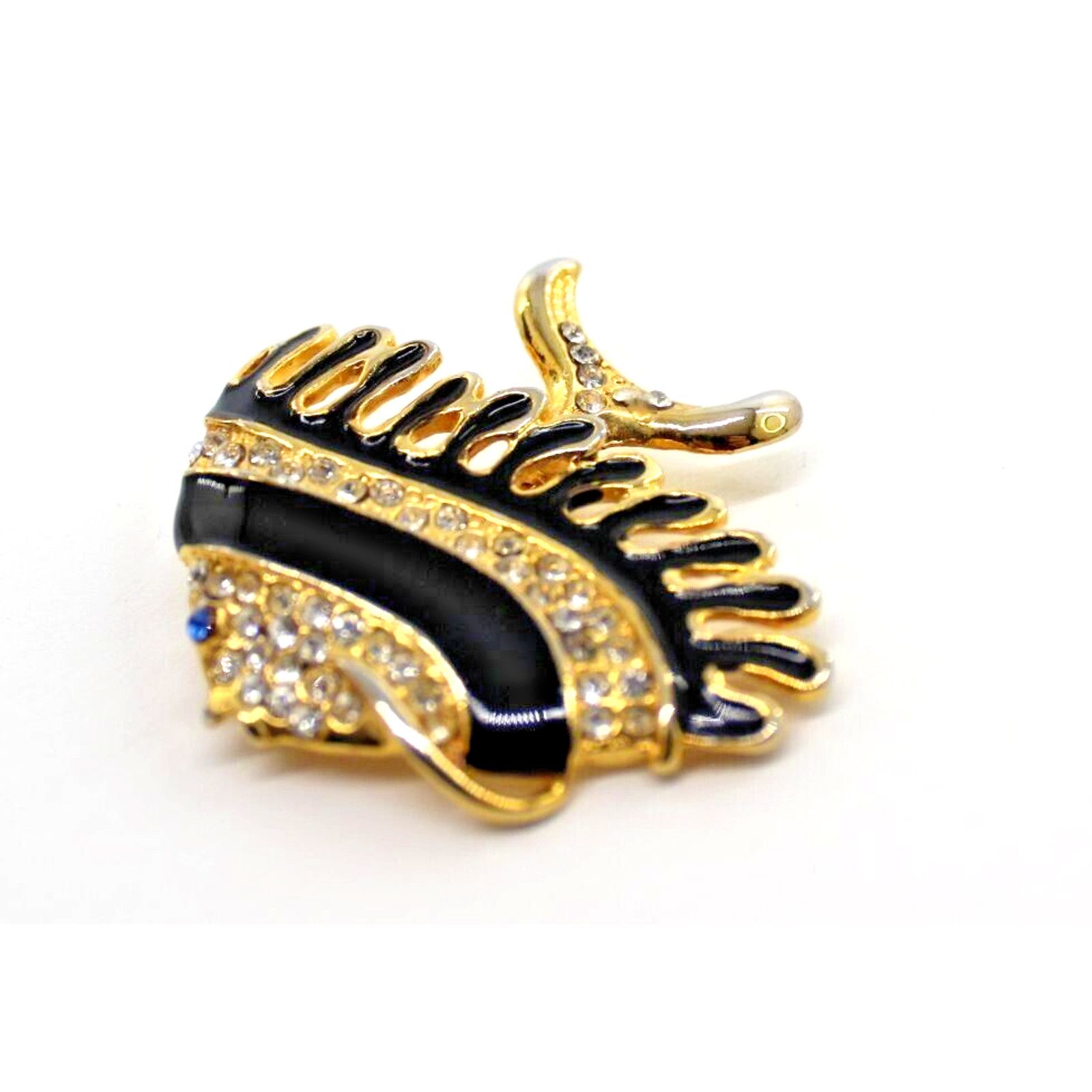 Other Parklane Fish Brooch Pin • Rhinestone • Black Enamel •2"X2" Size ONE SIZE - 1 Thumbnail