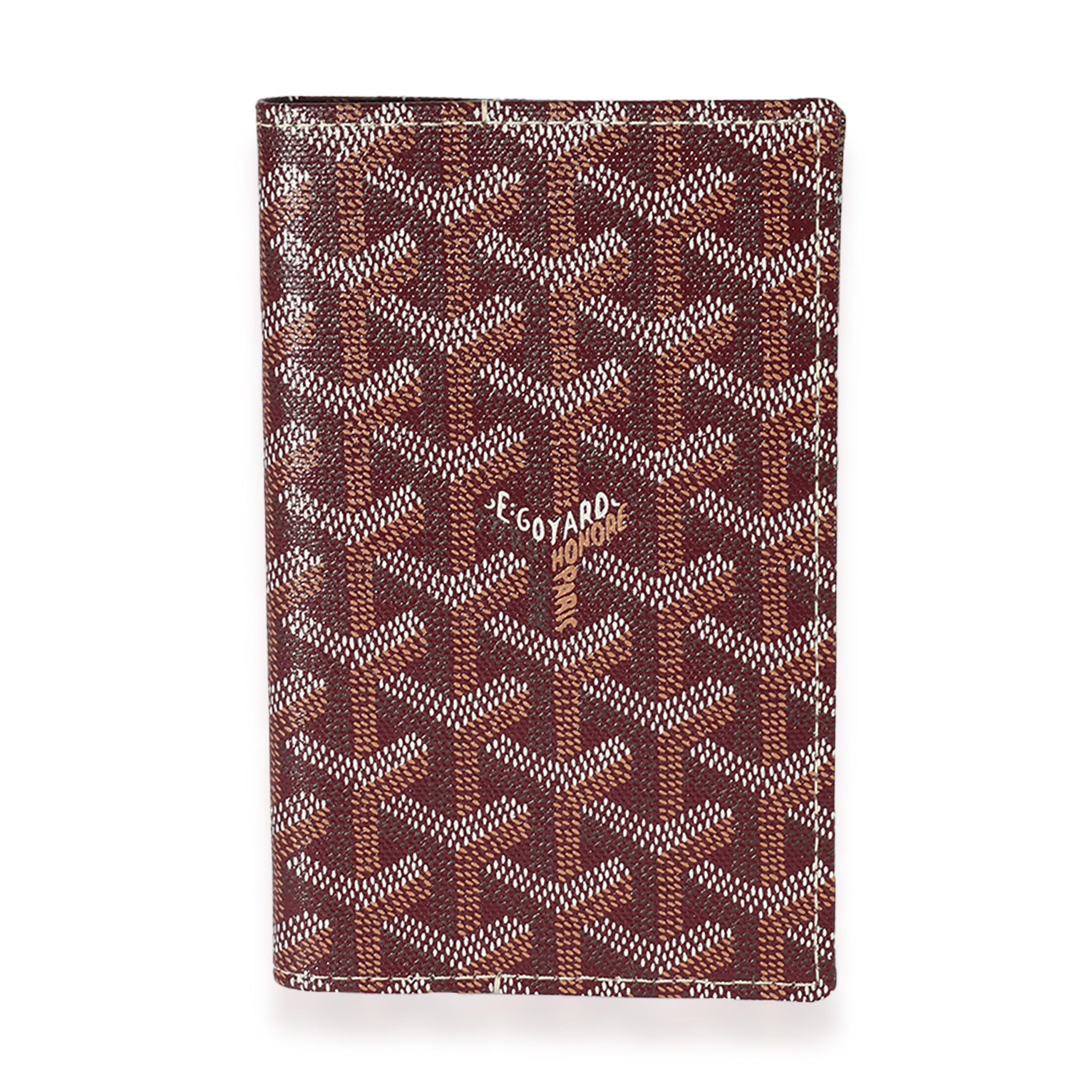 image of Goyard Burgundy Goyardine Couverture Castiglione Agenda Cover in Brown, Women's