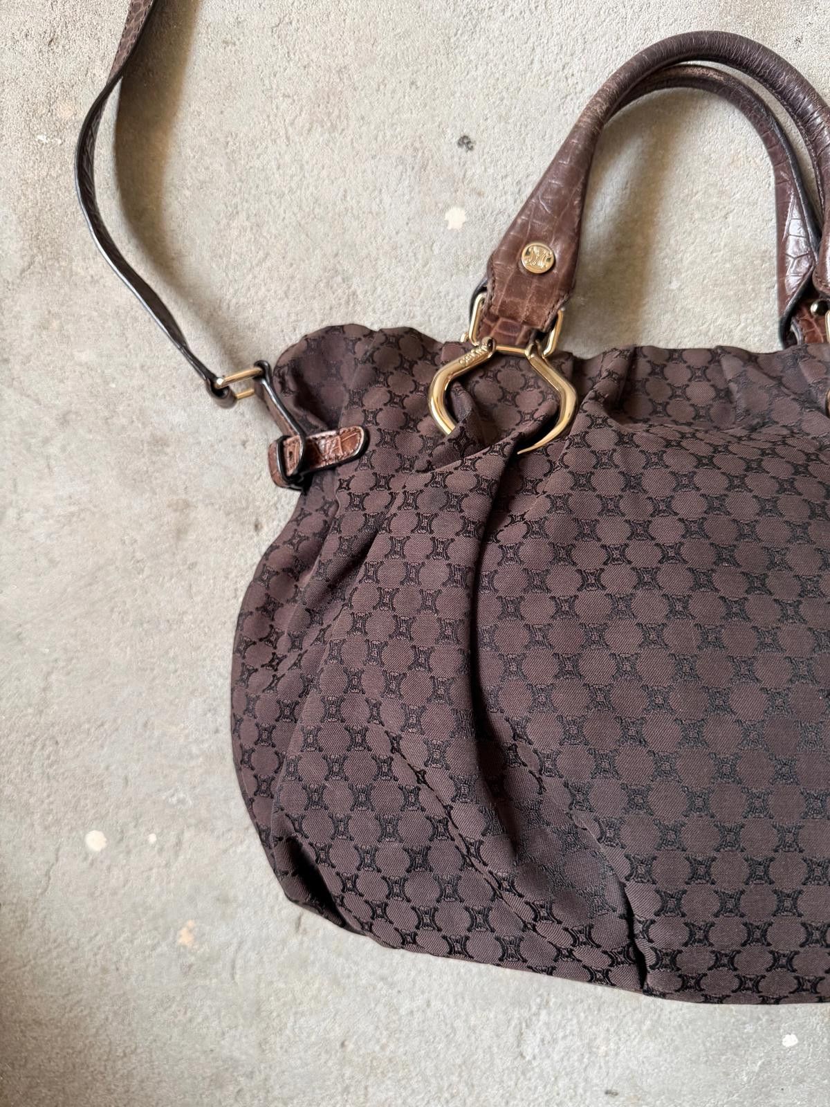 Celine Celine 2Way Macadam Embossed Shoulder Bag Brown Size ONE SIZE - 7 Thumbnail