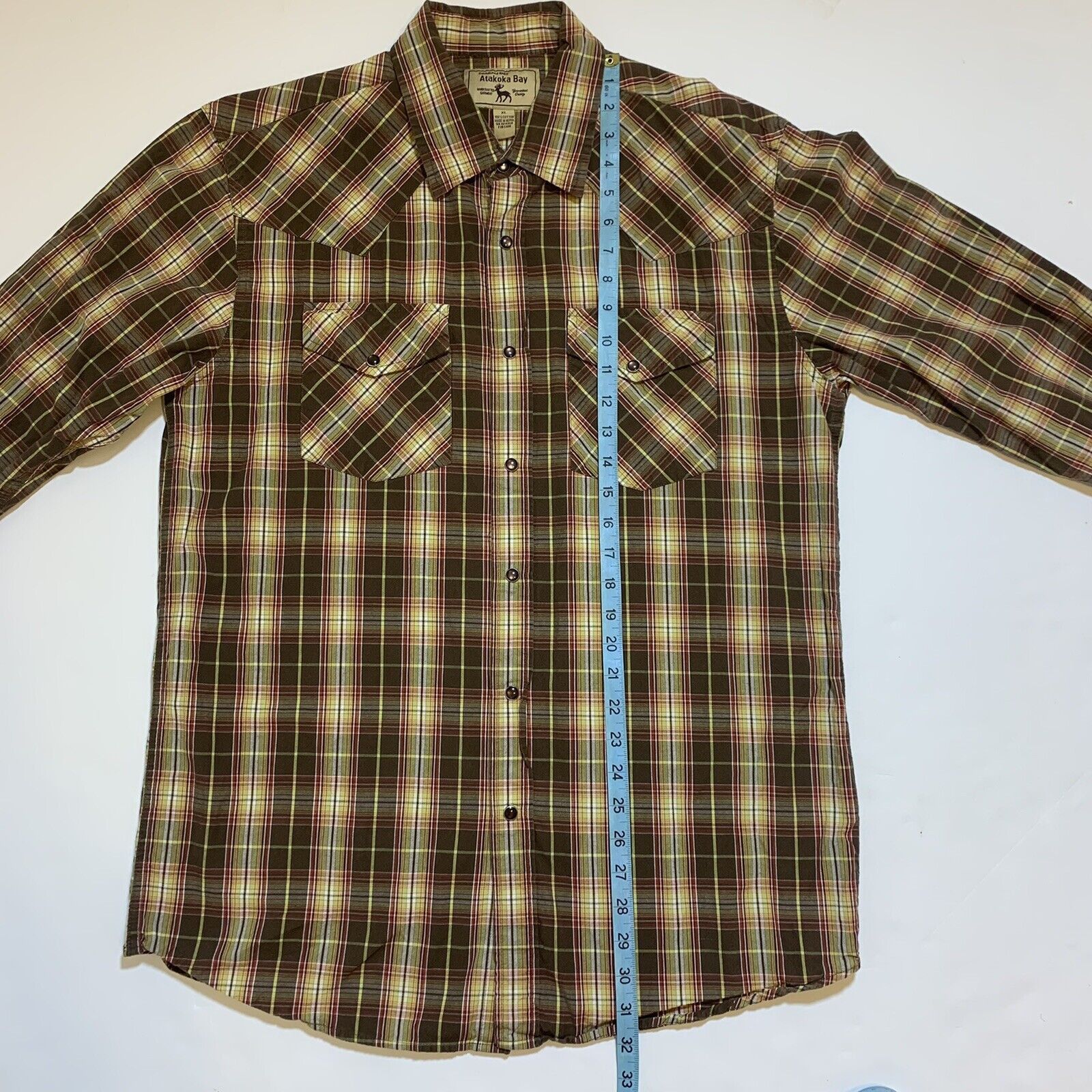 Vintage Atakoka Bay Western Handcrafted Nepal Pearl Snap Plaid Shirt Size US L / EU 52-54 / 3 - 6 Thumbnail