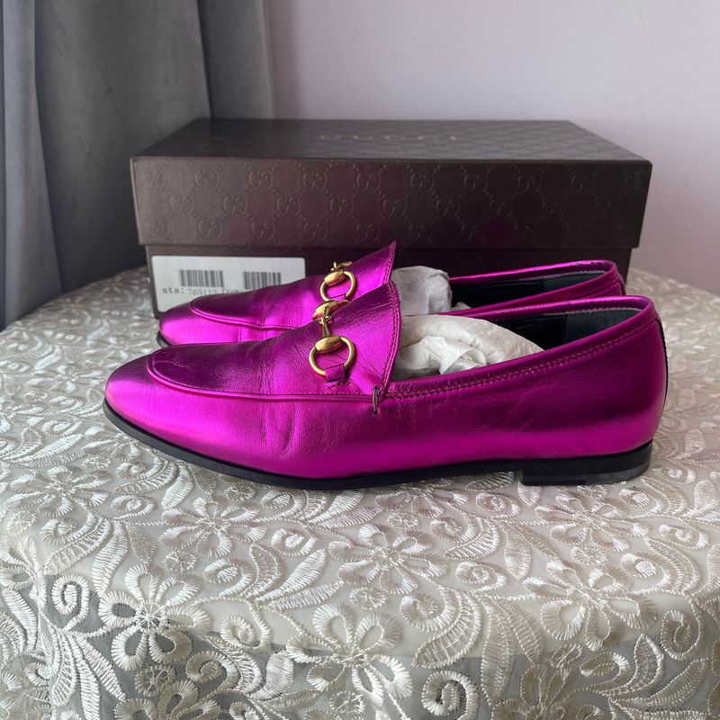 Gucci Gucci Nappa Silk Loafers in Pink 0079 Size US 6 / EU 39 - 1 Thumbnail