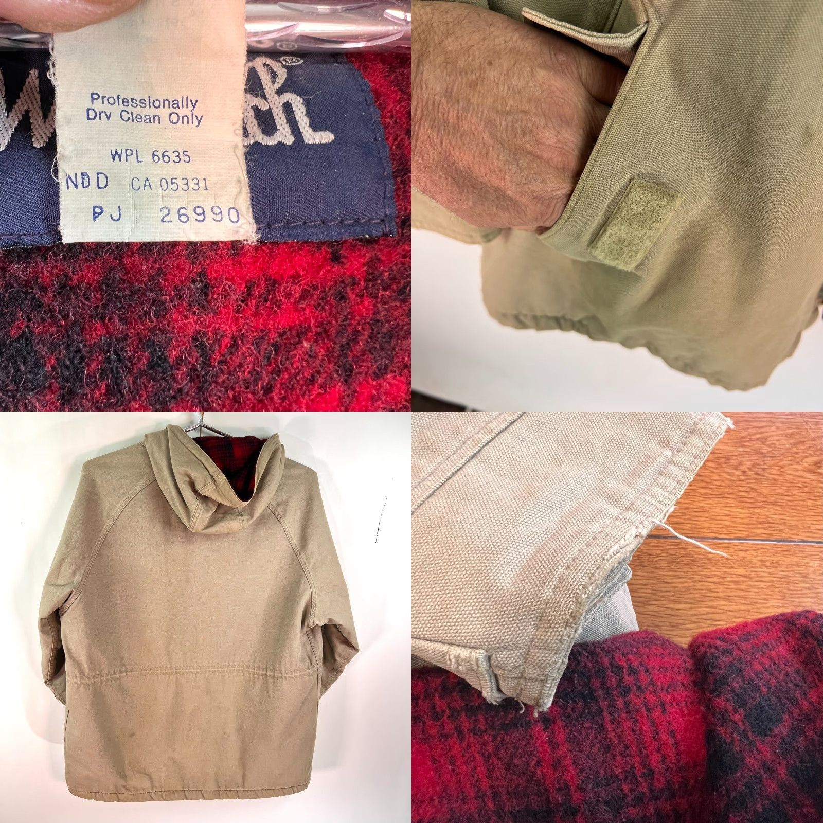 Vintage VINTAGE Woolrich Coat Mens XL Wool Lined Anorak Hooded Beige USA Made Wool Classic Vintage Coat XL Tan Beige Mens US Theme 90s? Size US XL / EU 56 / 4 - 8 Thumbnail