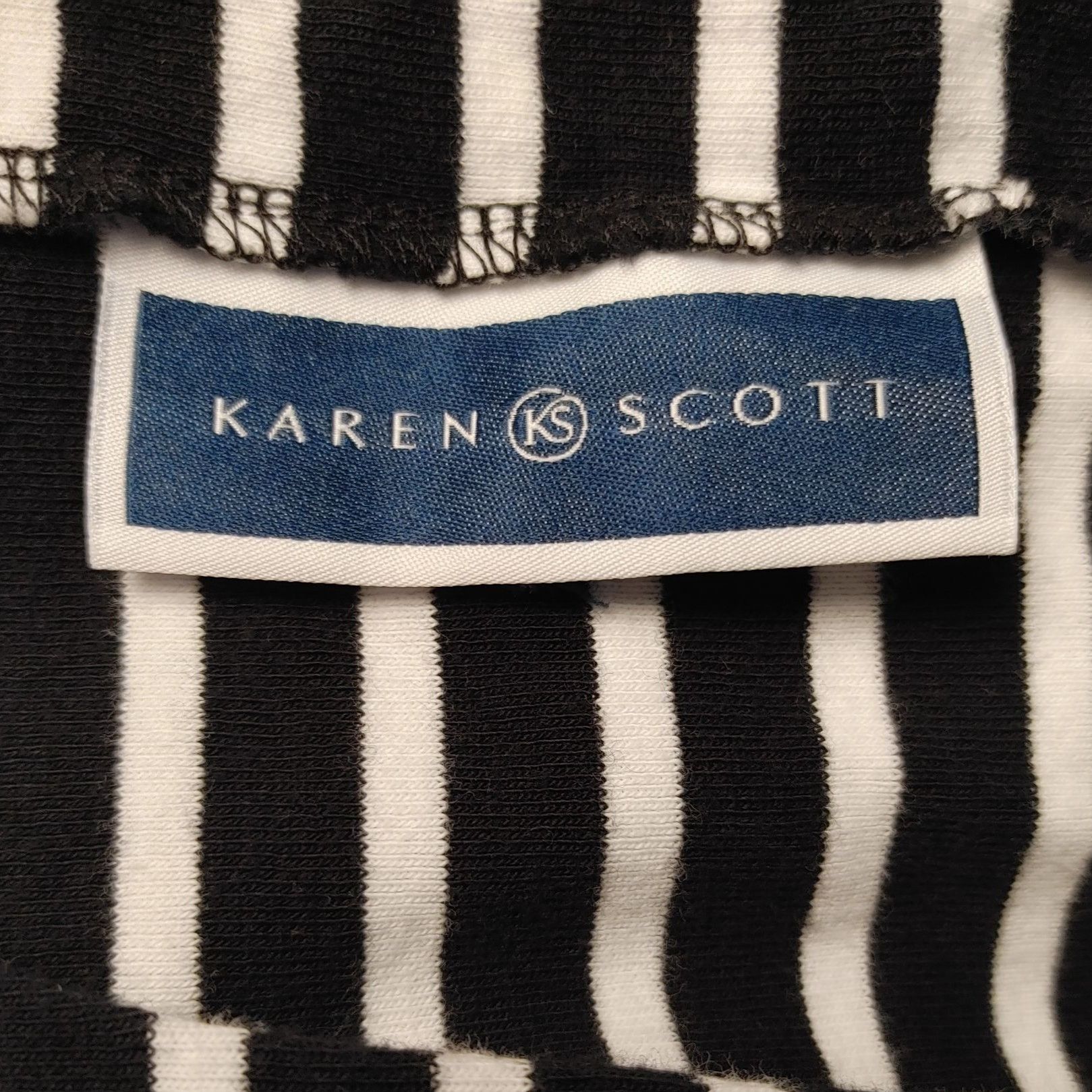 Other KS | Karen Scott Women's Black/White Striped Square Neck T-s Size M / US 6-8 / IT 42-44 - 3 Thumbnail