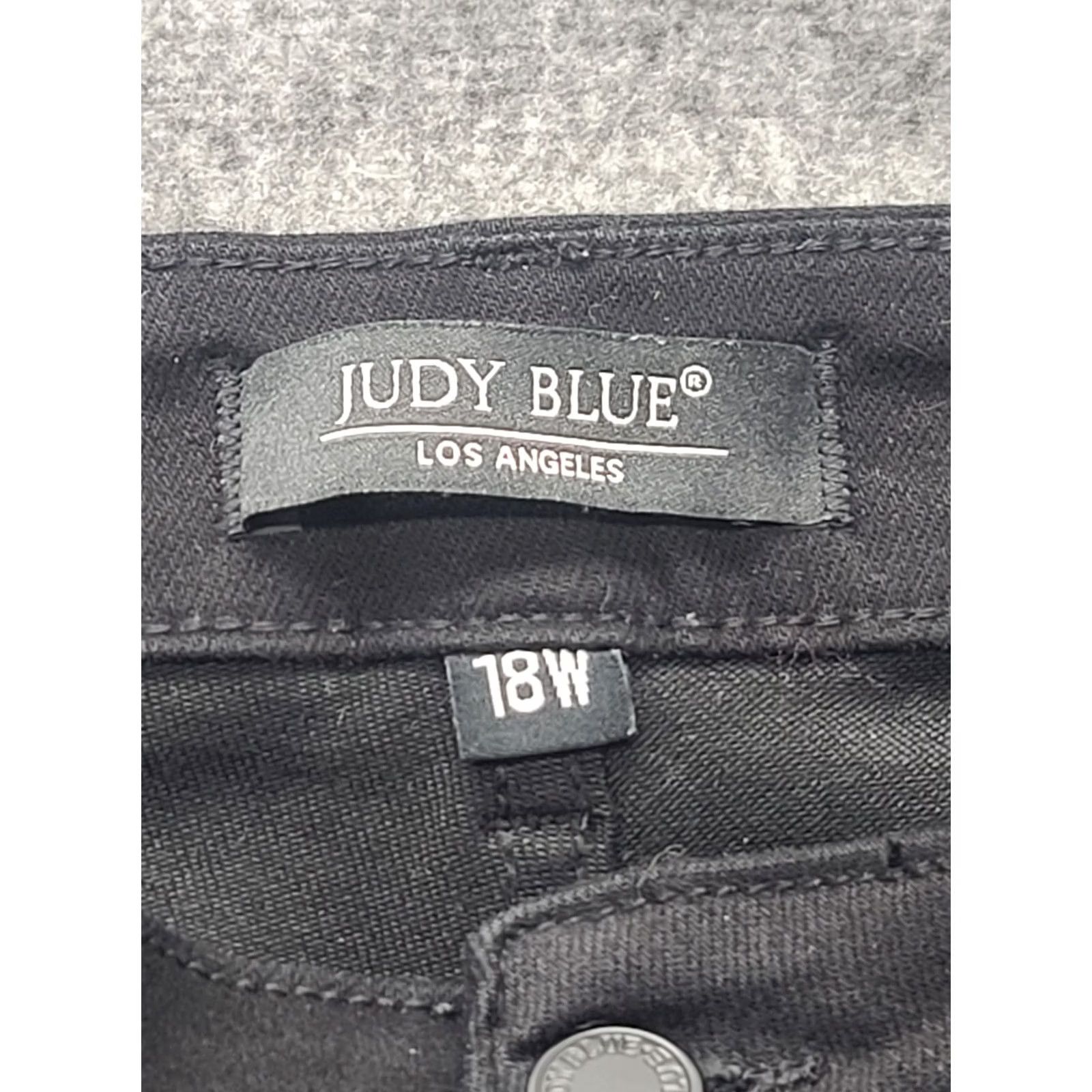 Vintage Judy Blue Jeans Womens 18W 35x28 Skinny High Rise Ankle Length Black 5-Pocket Denim Stretch Jeans Size 40" / US 18 - 2 Thumbnail