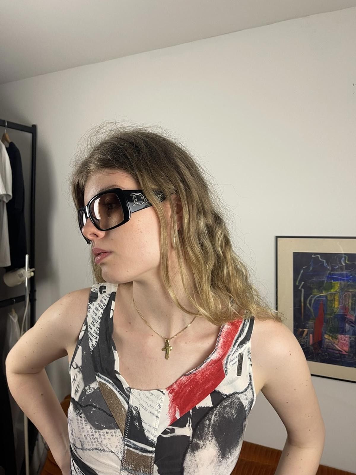 Dior Dior - Oversized Black Sunglasses with Logo Detail Size ONE SIZE - 2 Thumbnail