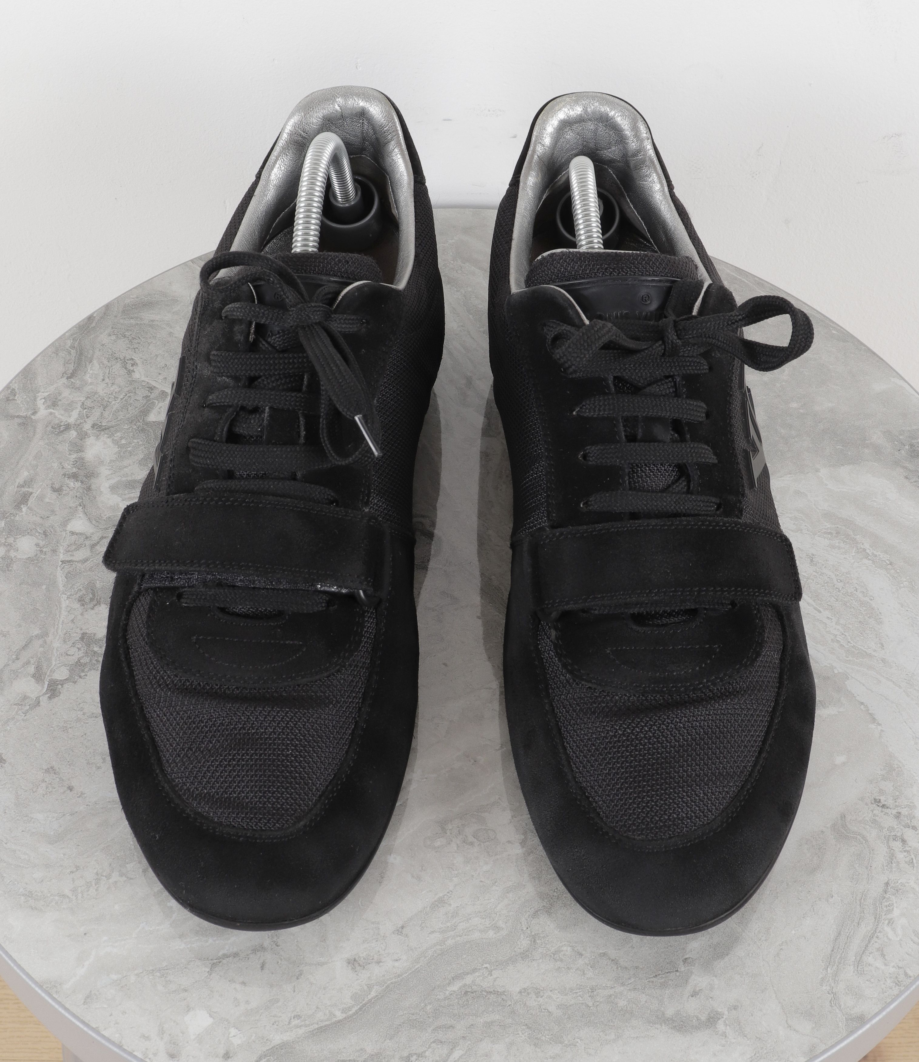 Louis Vuitton Louis Vuitton Big Logo Suede Mesh Black Sneakers Size US 8.5 / EU 41-42 - 2 Thumbnail