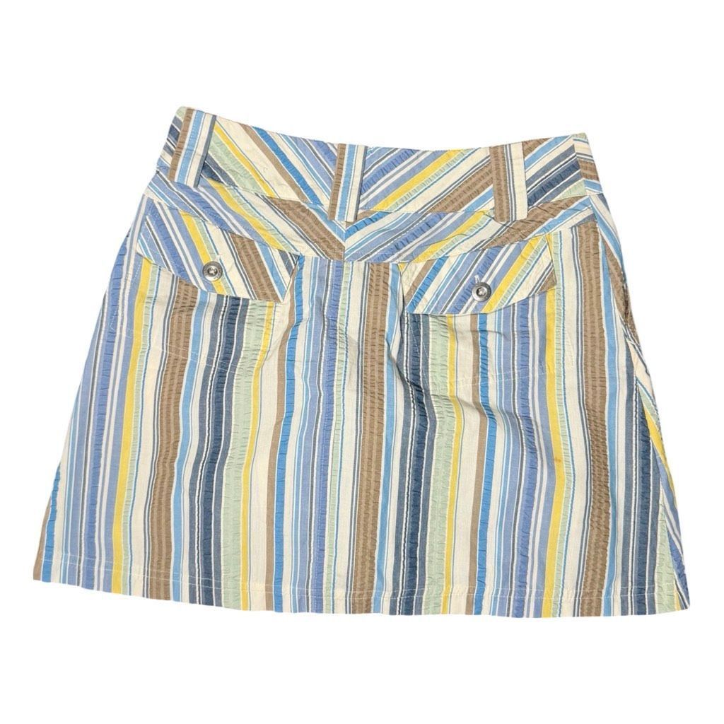 Patagonia Patagonia Women’s Striped Mini Skirt Size 2 Blue Yellow Cotton Casual Size 26" / US 2 / IT 38 - 3 Thumbnail