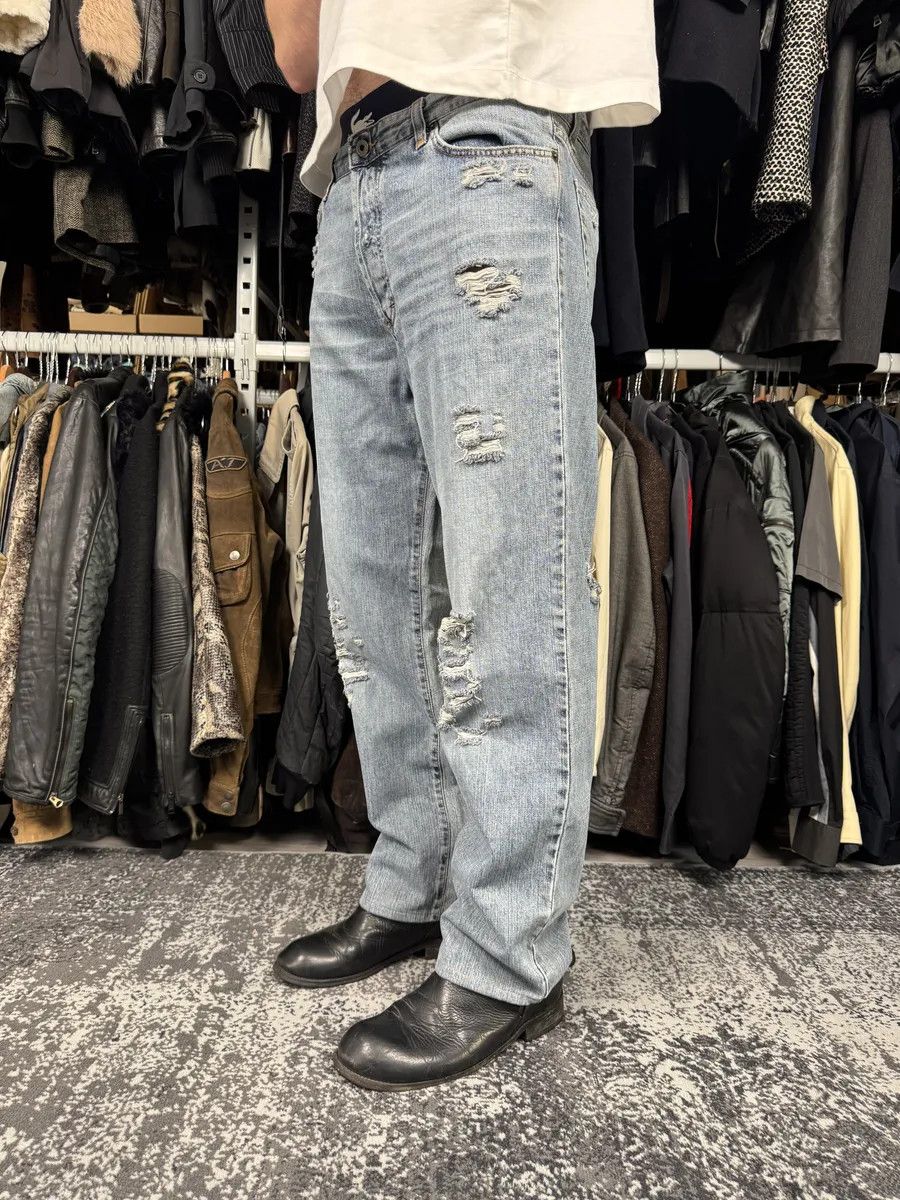 Dolce & Gabbana 2000s Dolce & Gabbana Large Distressed Blue Denim Jeans Size US 34 / EU 50 - 2 Thumbnail