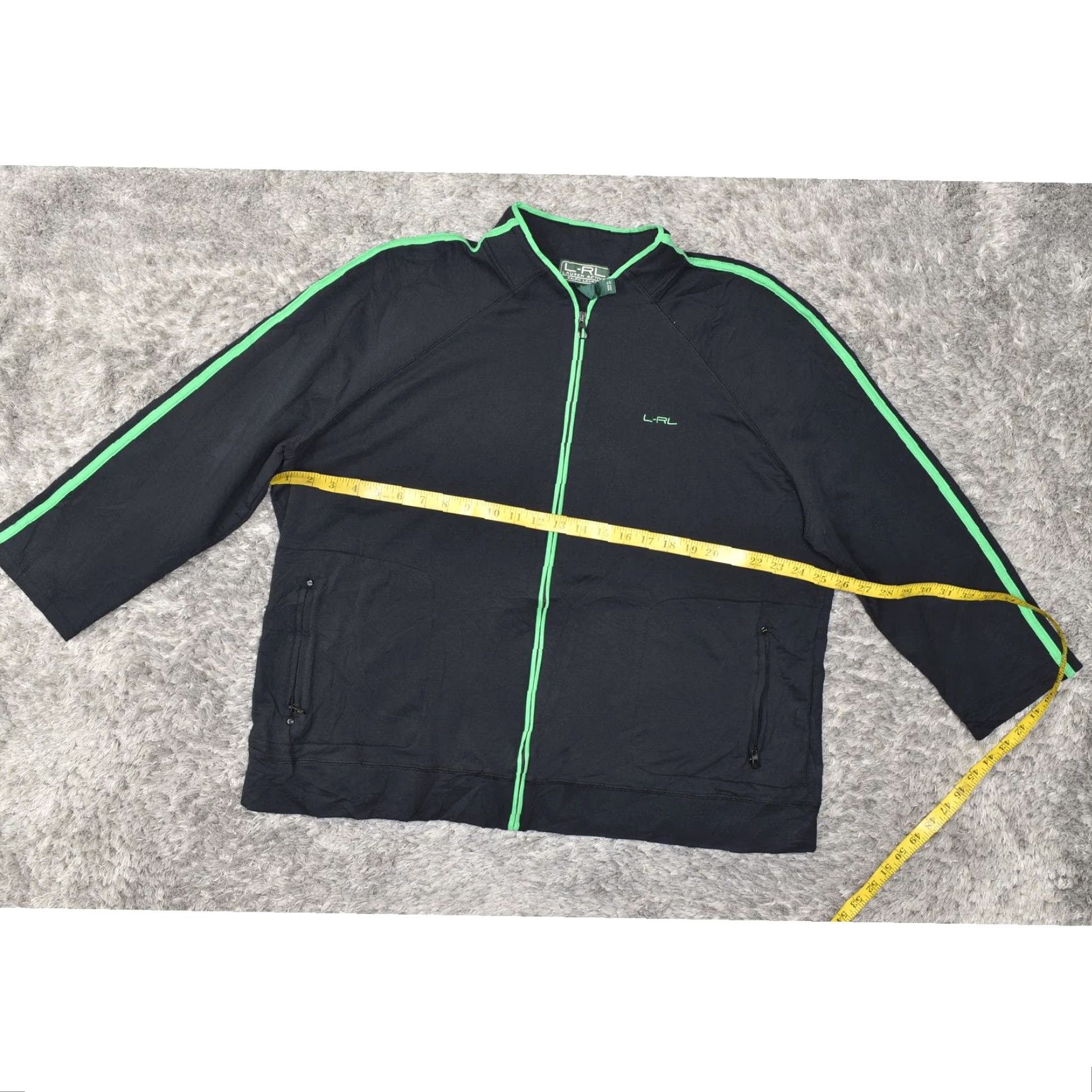 Vintage VINTAGE Lauren Ralph Lauren Women's Black Full Zip Athletic Jacket 3X Plus Cotton Blend Size XXL / US 16-18 / IT 52-54 - 7 Thumbnail
