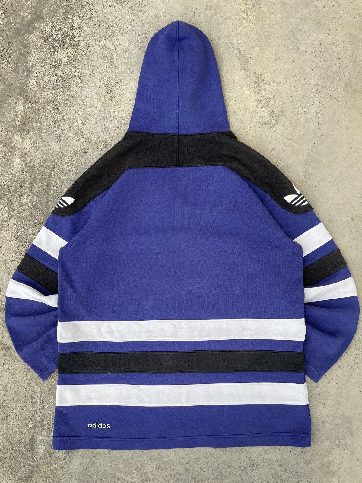 Vintage 90s Adidas Big Logo Three Stripes Hoodie
