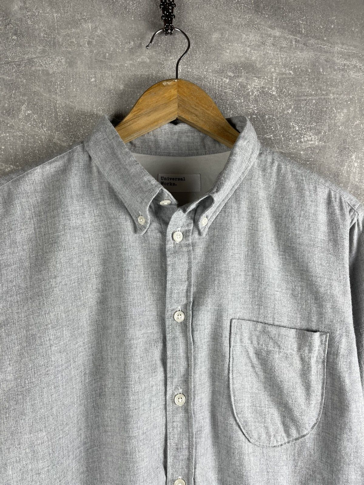 Universal Works Universal Works Brushed Herringbone Shirt Grey Cotton Size US M / EU 48-50 / 2 - 5 Thumbnail