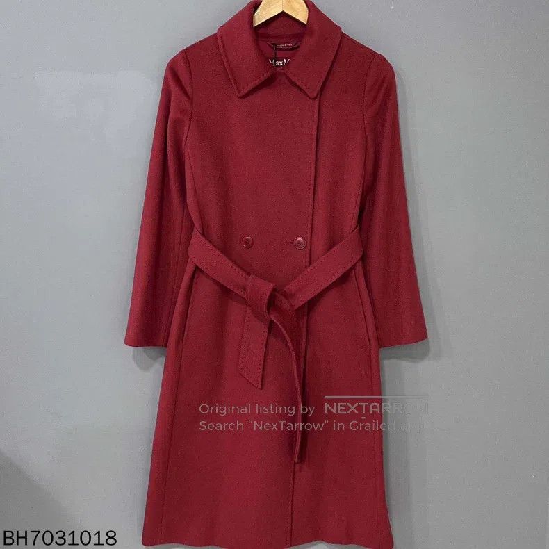 Max Mara Max Mara Long Red Wool Coat Size XS / US 0-2 / IT 36-38 - 1 Thumbnail