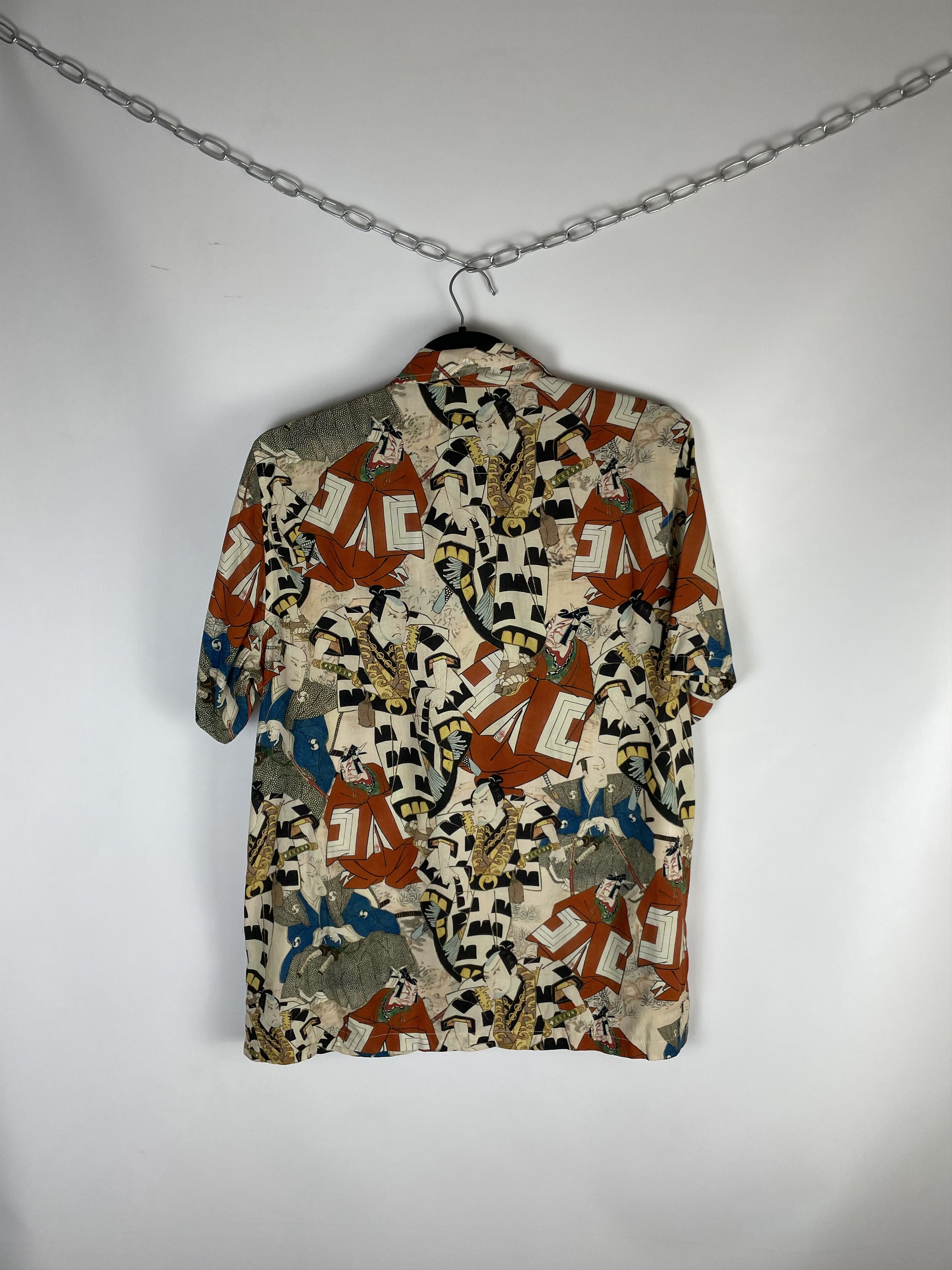 Percival Percival Japan Samurai Print Hawaiian Shirt Size US L / EU 52-54 / 3 - 8 Thumbnail