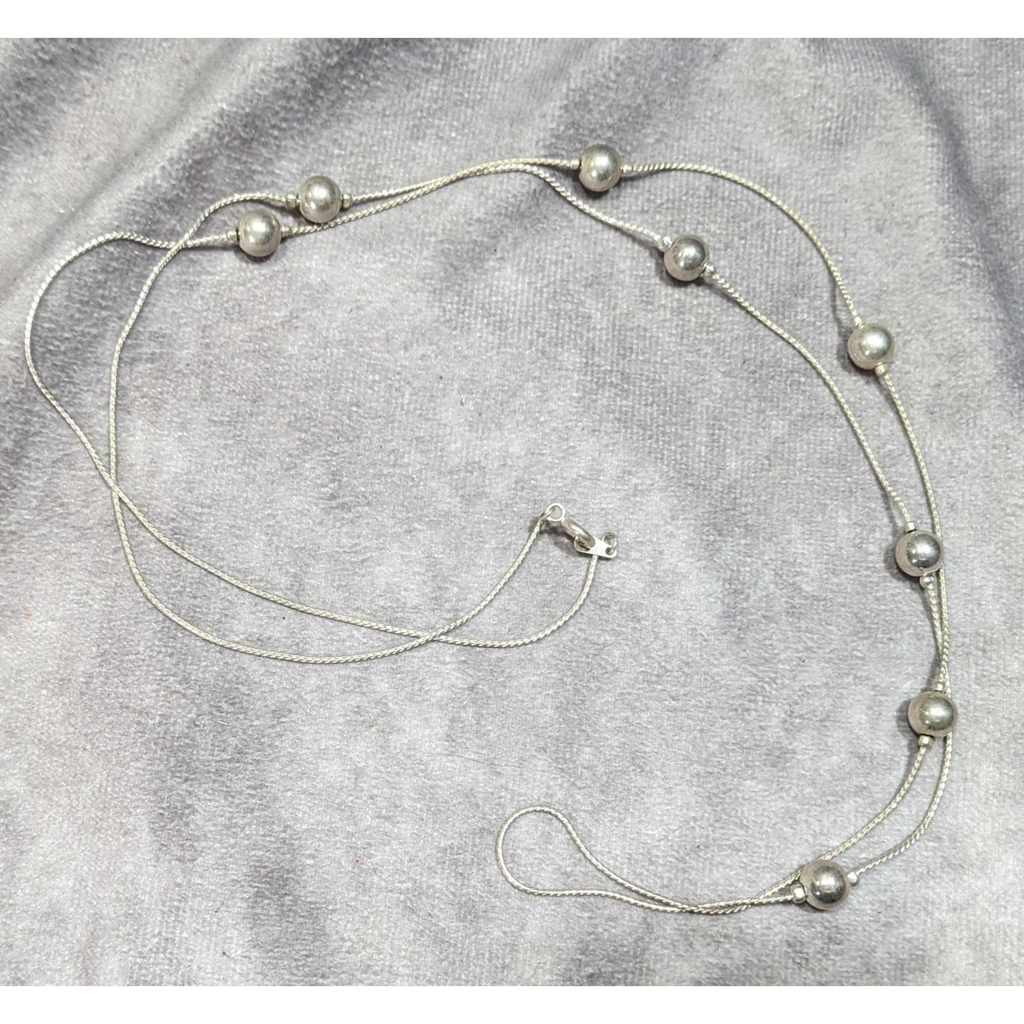 Other Modern Silver Tone Ball Beaded Station Necklace Size ONE SIZE - 6 Thumbnail