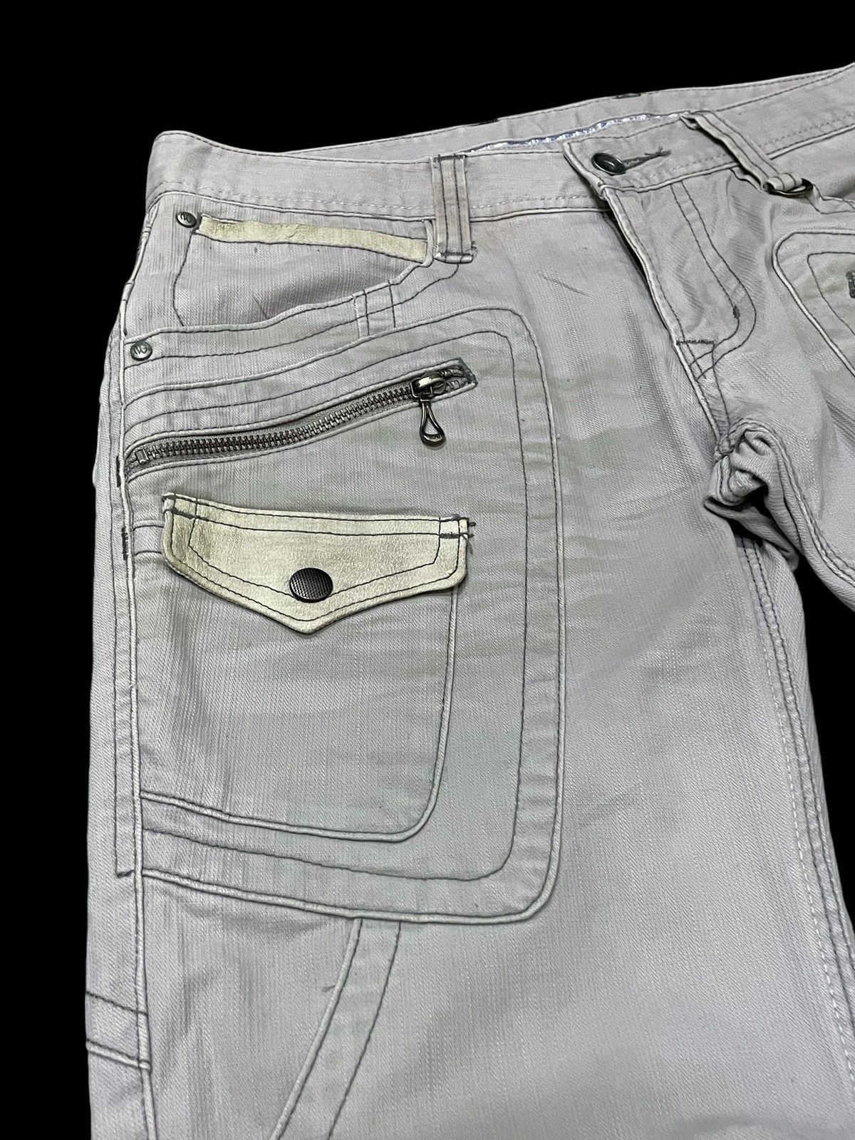 BUFFALO BOBS × Nicole Club × Shellac Nicole Club Smokey Gray Bush Pocket Flared Denim Pants Size US 32 / EU 48 - 13 Thumbnail
