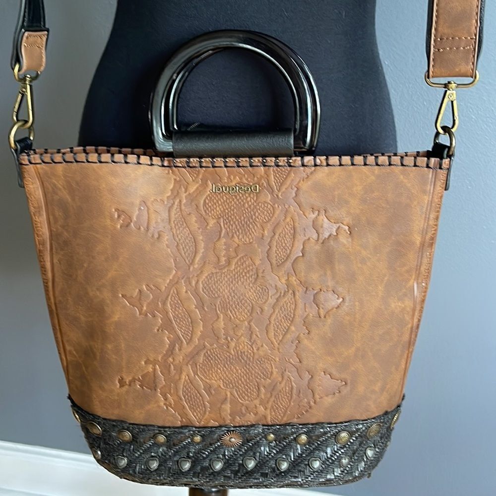 Desigual Desigual vegan embossed leather, studded shoulder bag. Matc Size ONE SIZE - 2 Thumbnail