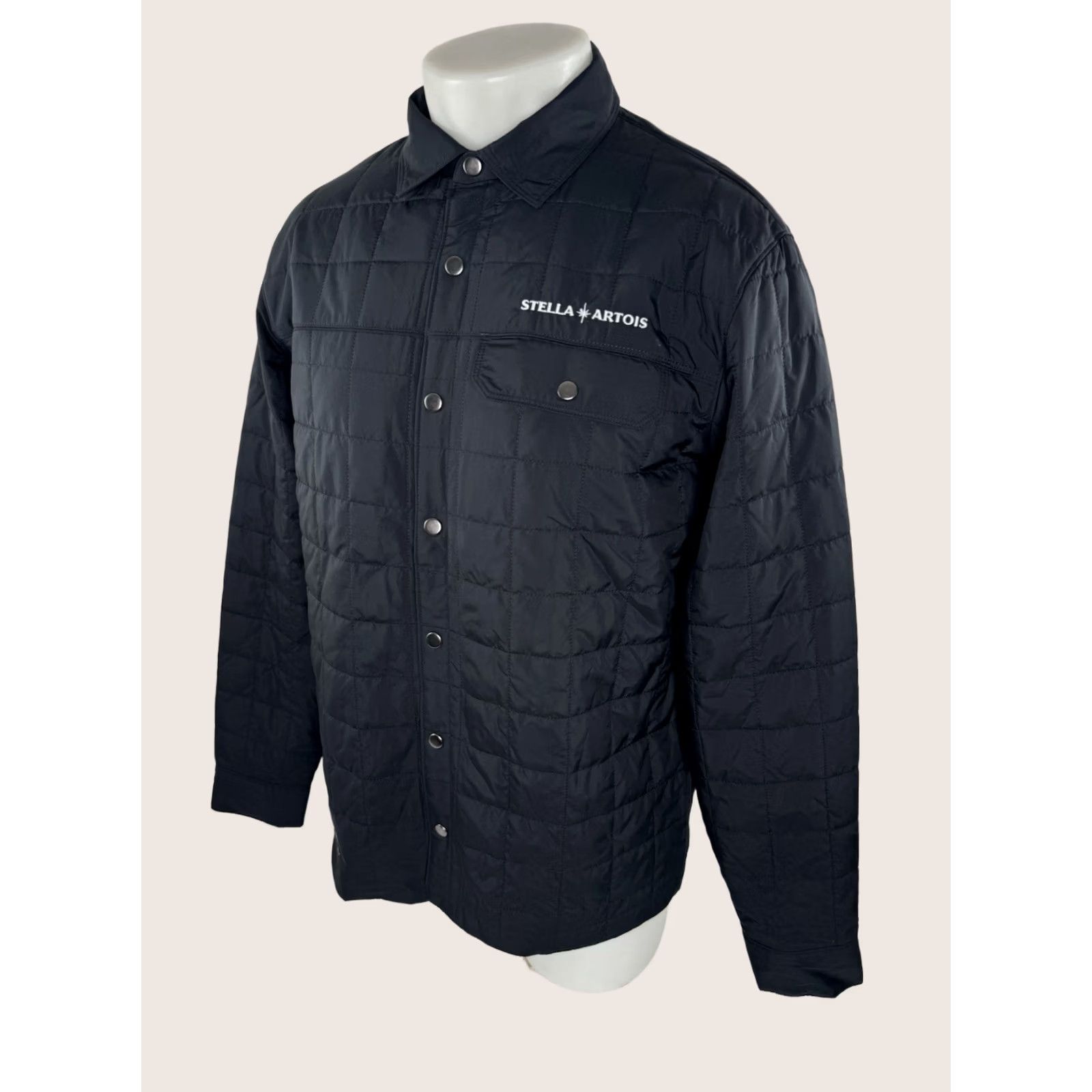 Eddie Bauer Stella Artois / Eddie Bauer - Embroidered Mens M Quilted Jacket - EXCELLENT Shirt Jacket Mens M Black Quilted Insulated棒 Size US M / EU 48-50 / 2 - 1 Thumbnail