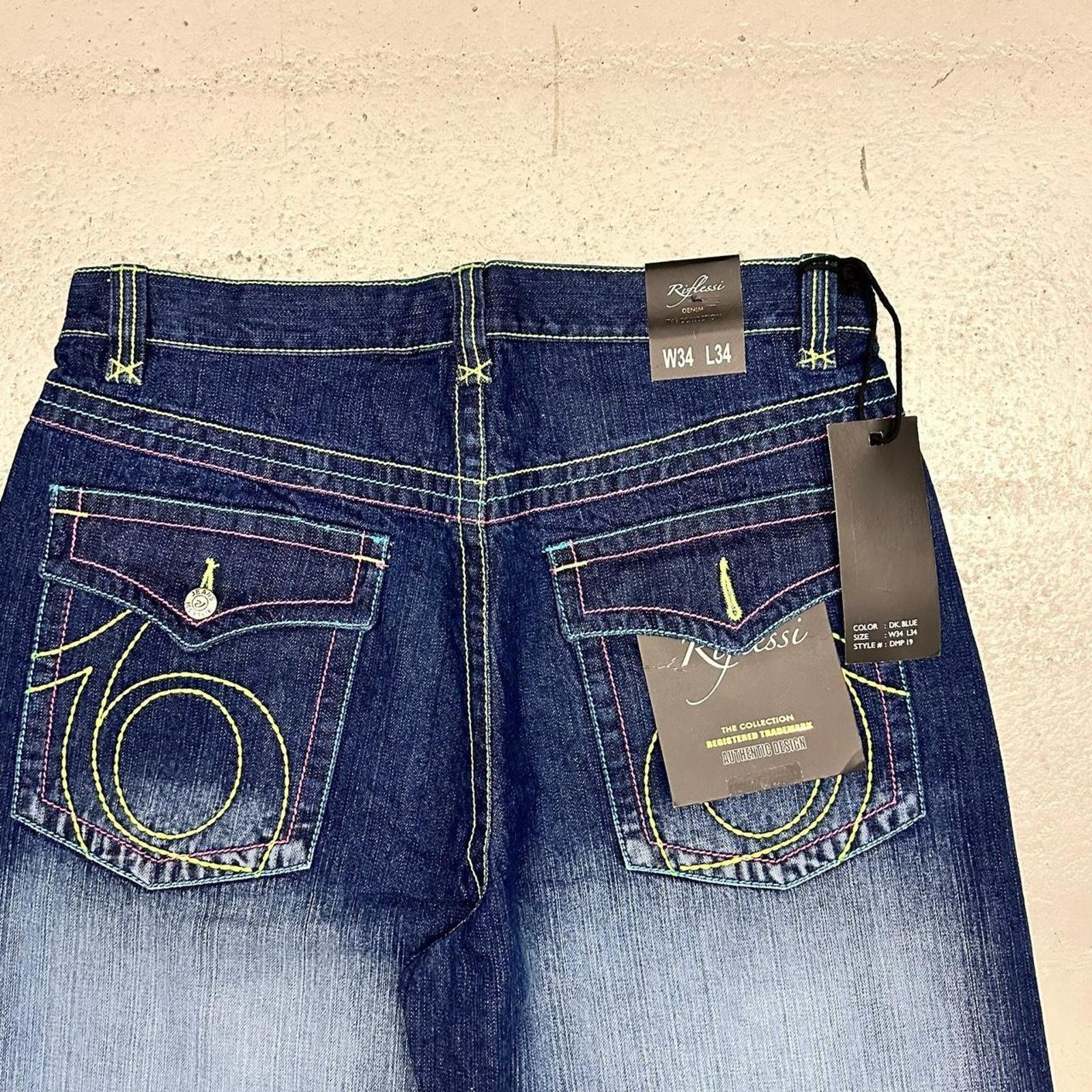 Vintage Vintage baggy y2k riflessi faded blue skater unique denim Size US 34 / EU 50 - 3 Thumbnail