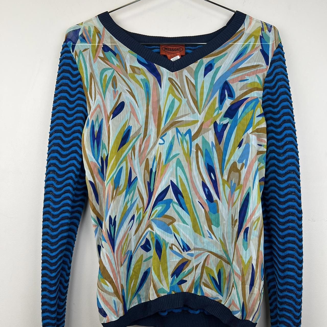 Missoni Colorful Artistic V-Neck Sweater by Missoni Size M / US 6-8 / IT 42-44 - 2 Thumbnail
