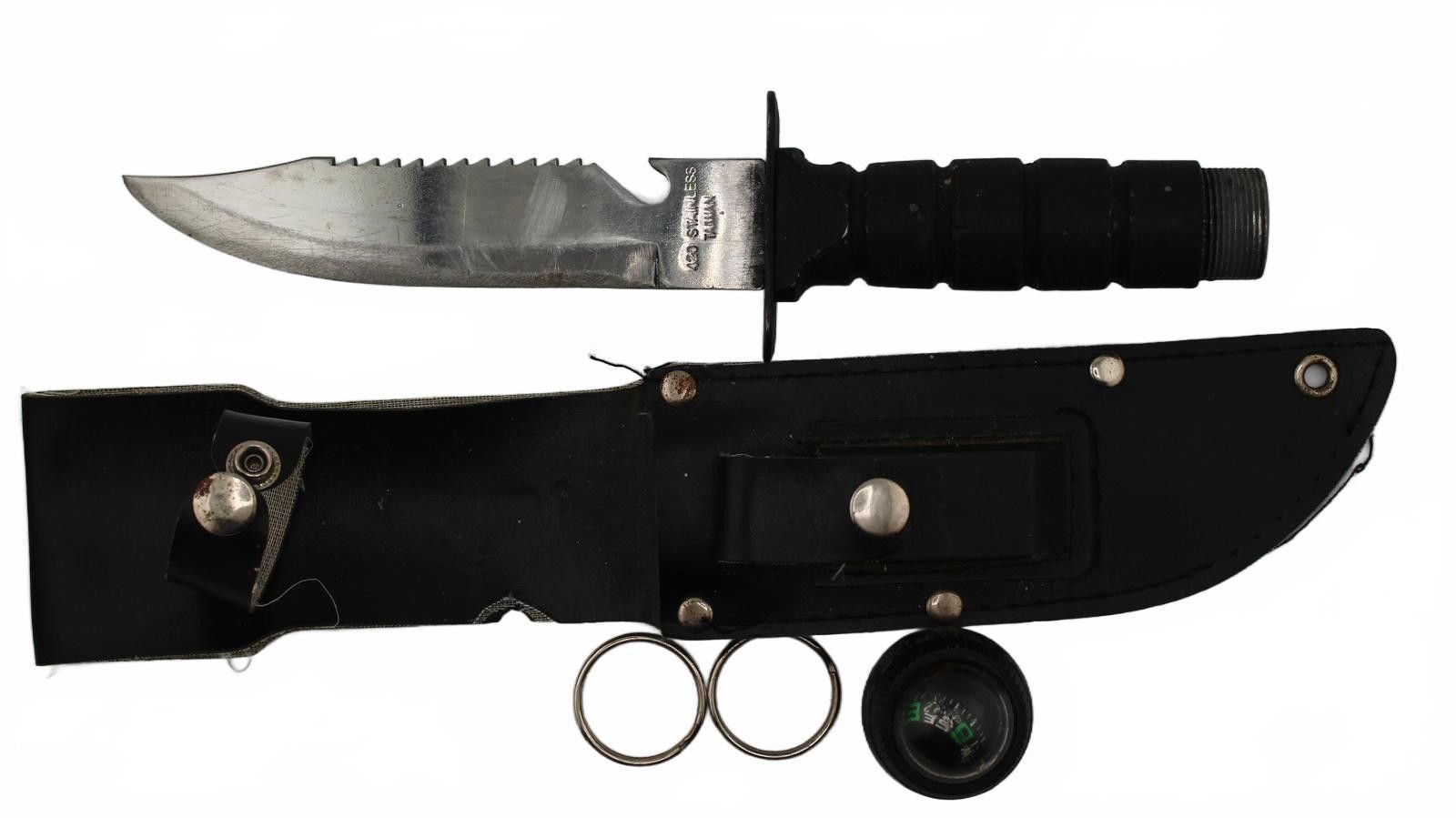 Designer Vintage 1980's Survival Knife With Compass Size ONE SIZE - 7 Thumbnail