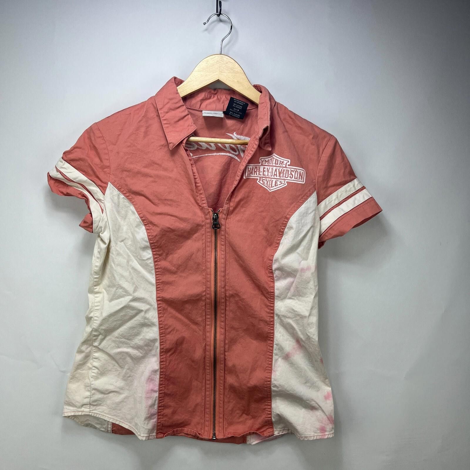 Harley Davidson Vintage y2K Harley Davidson Women's zip up Shirt Medium Size M / US 6-8 / IT 42-44 - 9 Thumbnail