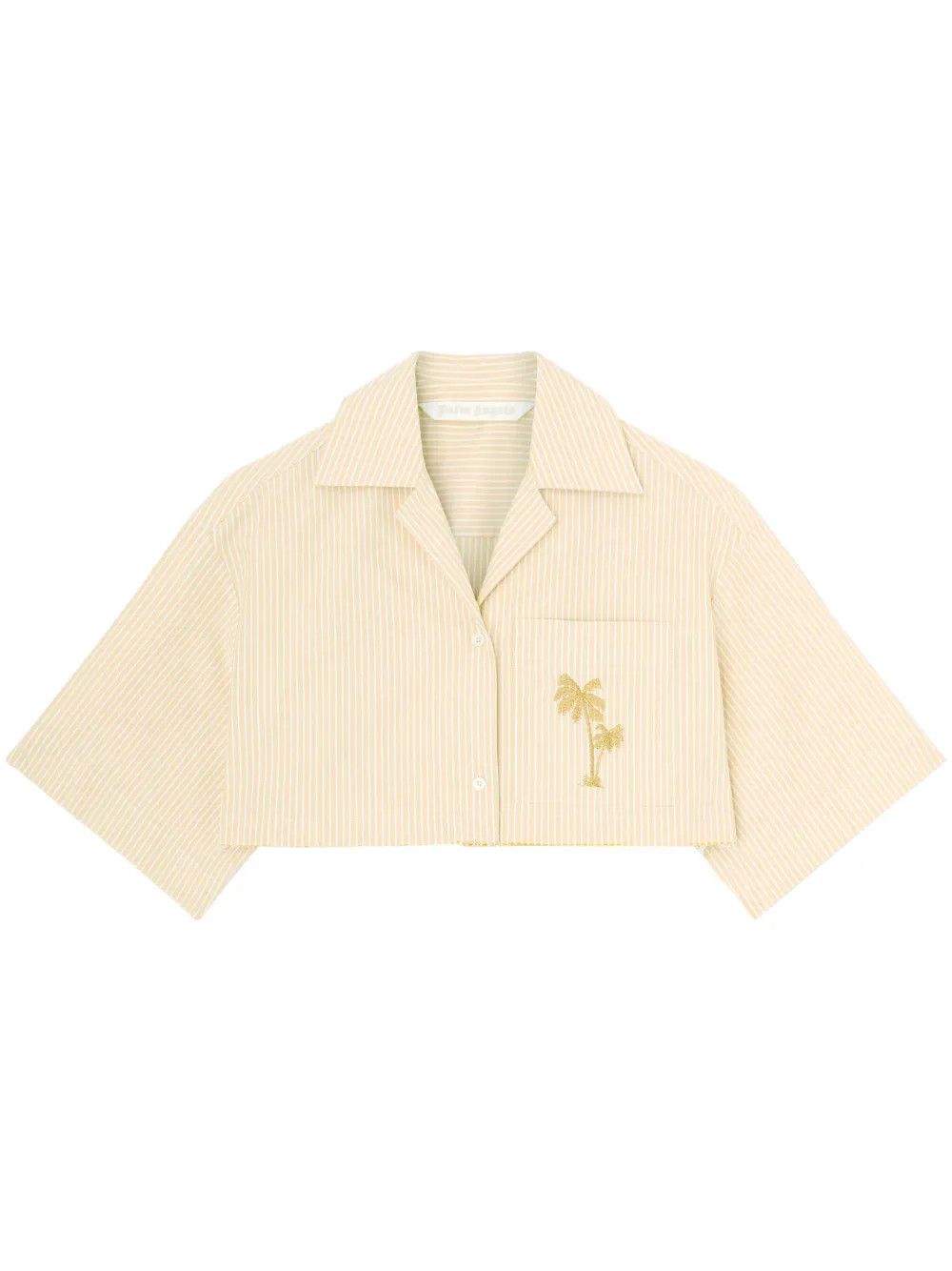 Palm Angels o1y1125 Striped Shirt in Sand/White Size M / US 6-8 / IT 42-44 - 1 Thumbnail