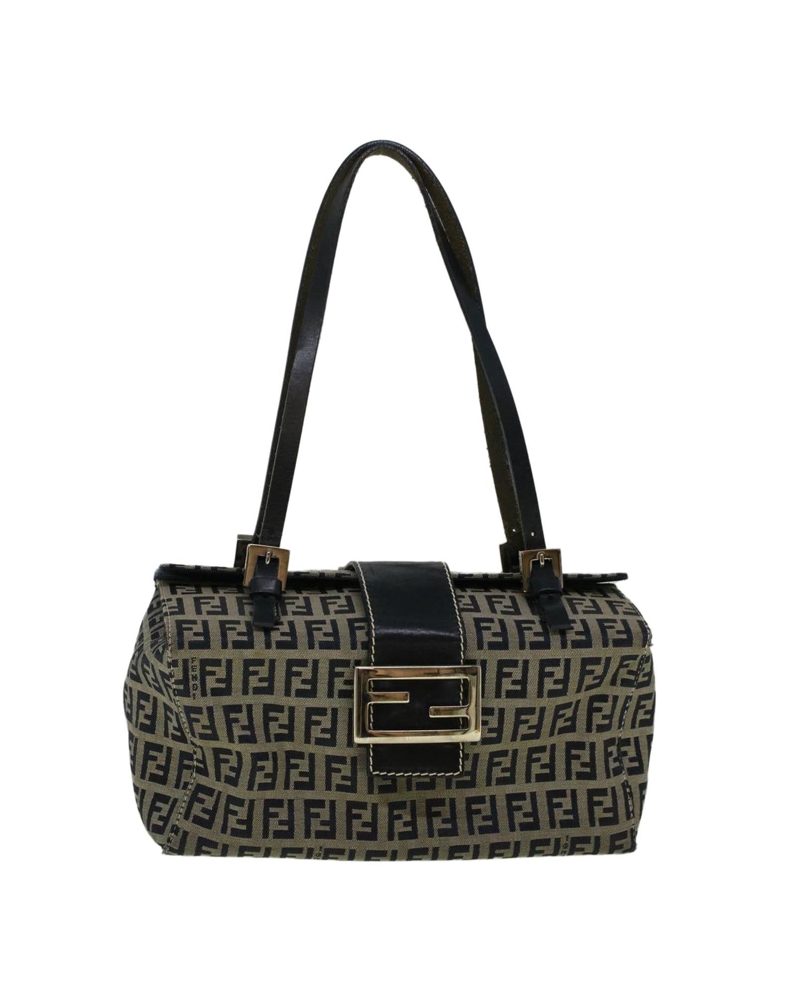 image of Fendi Navy Canvas Hand Bag With Dust Bag, Women's