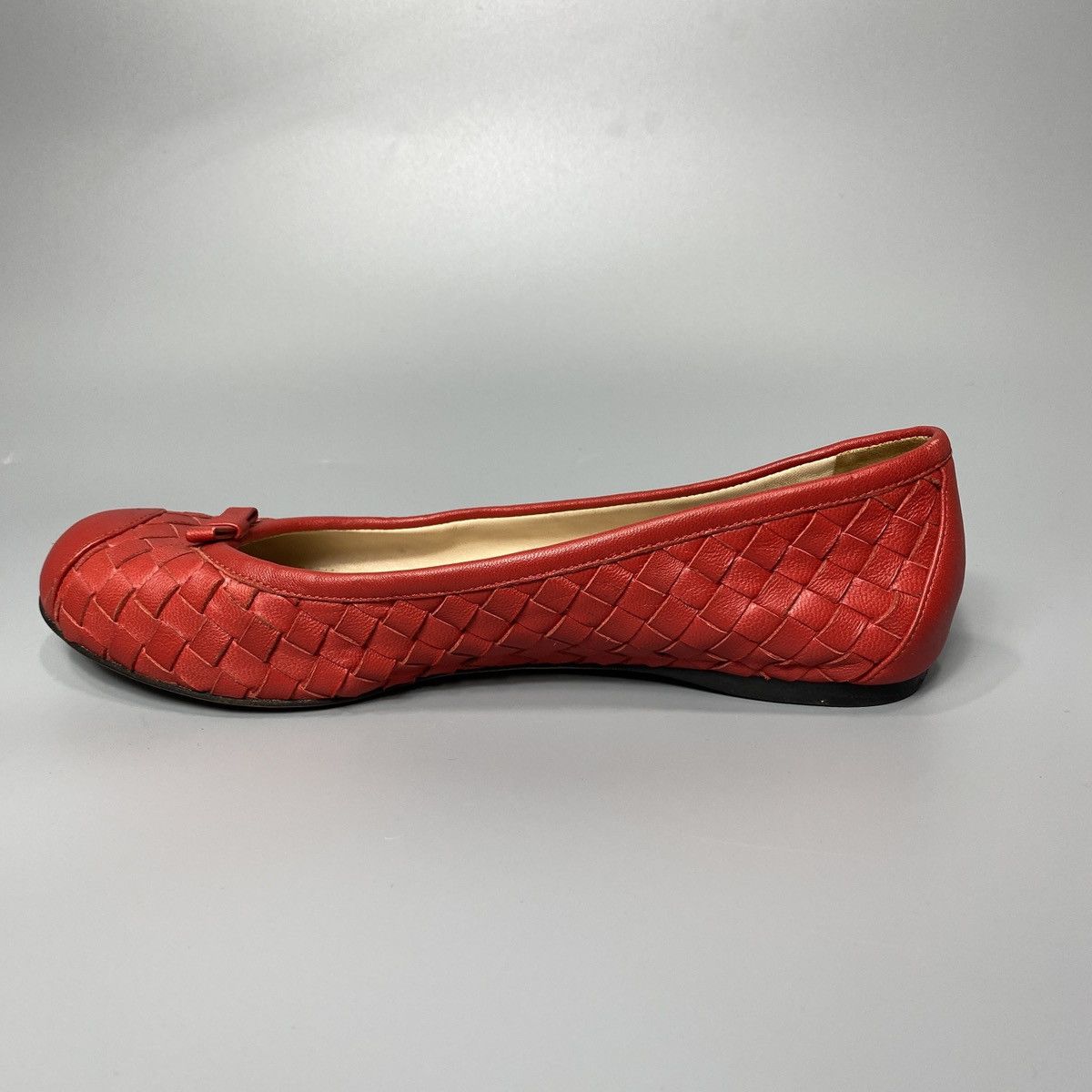 Bottega Veneta Red Leather Woven Ballet Flats Size US 6 / IT 36 - 10 Thumbnail