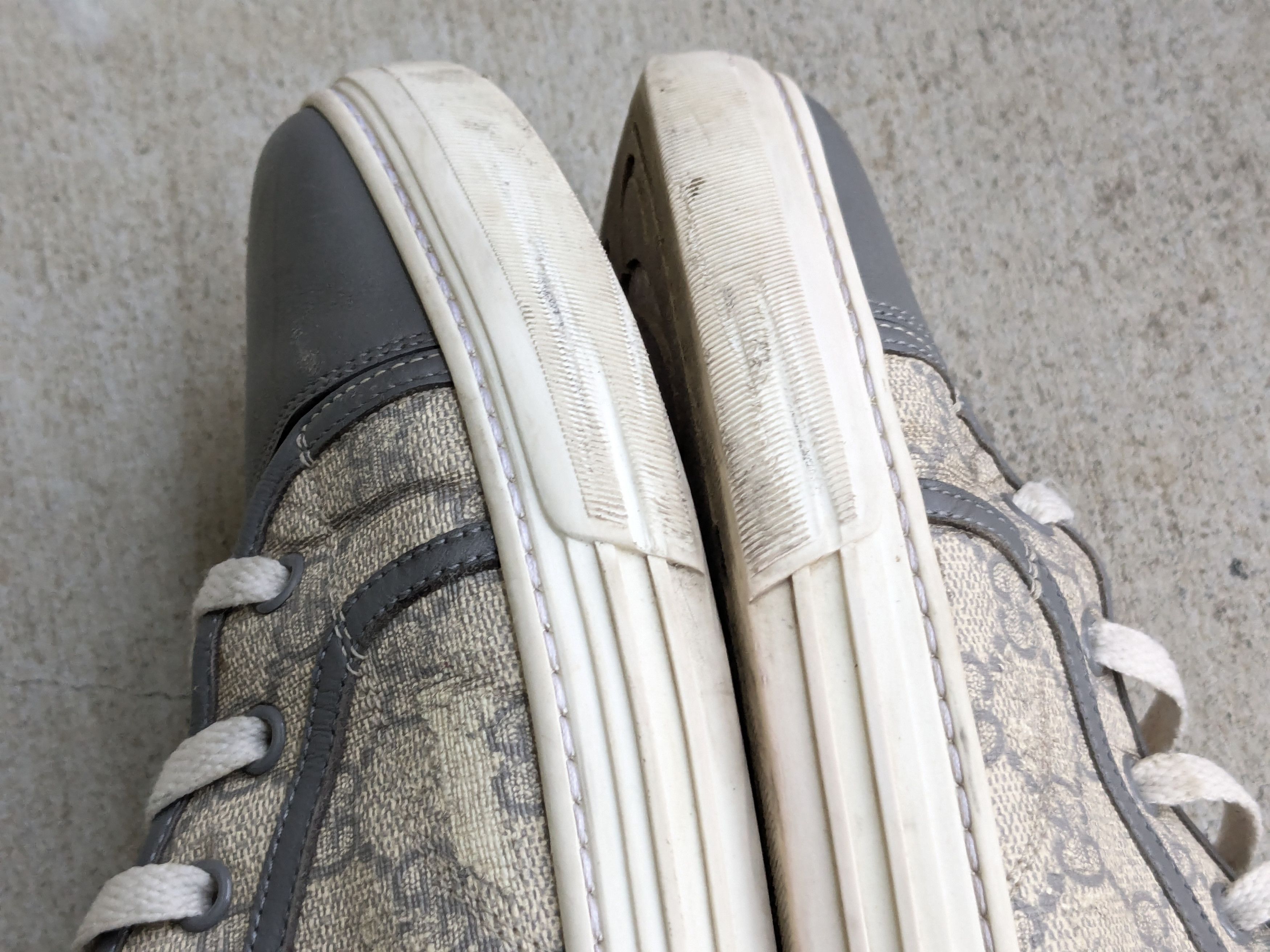 Gucci Gucci Monogram Sneakers 12.5 Canvas Gray White High Size US 12.5 / EU 45-46 - 6 Thumbnail